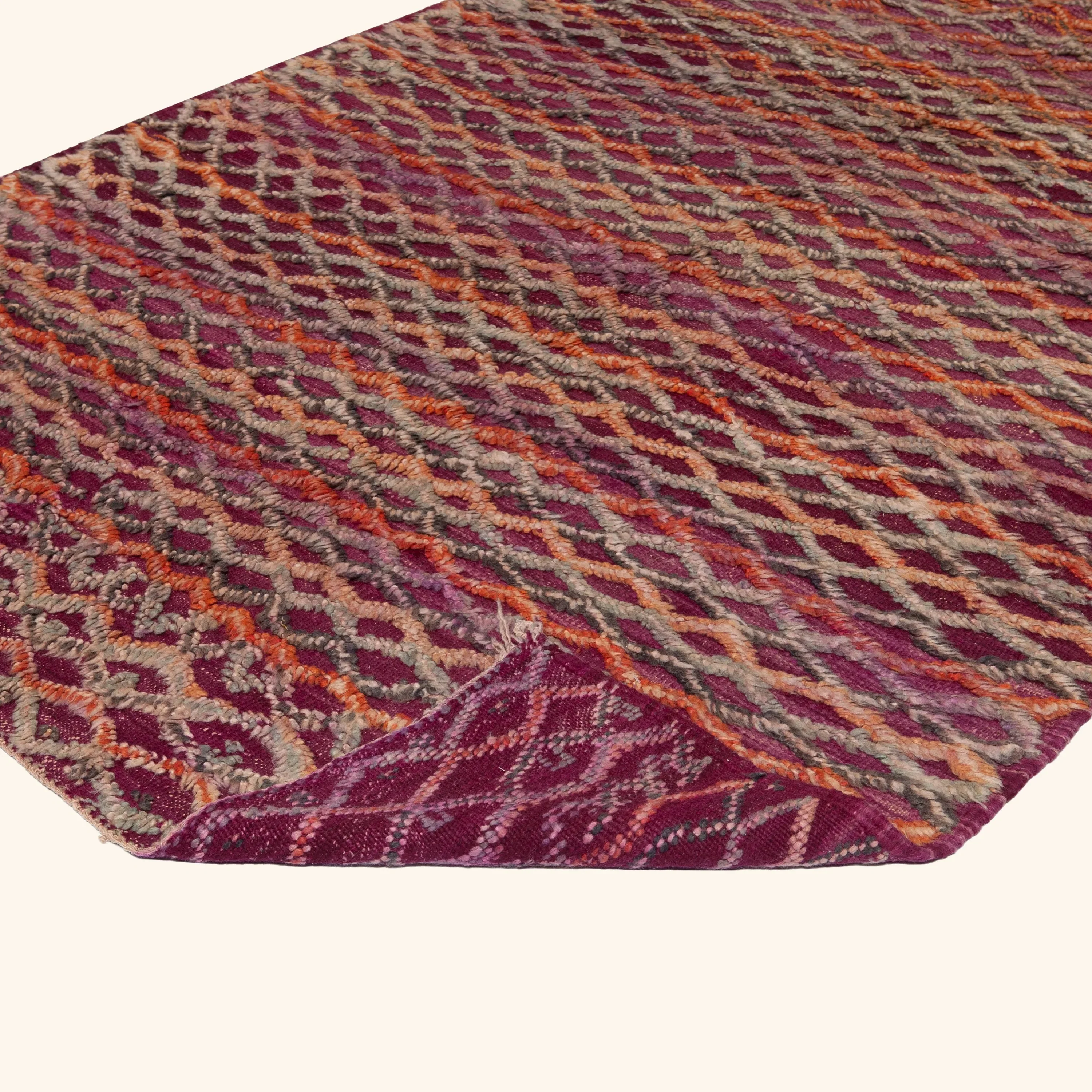 Purple Vintage Traditional Wool Rug - 6' x 13'3" - Image 5
