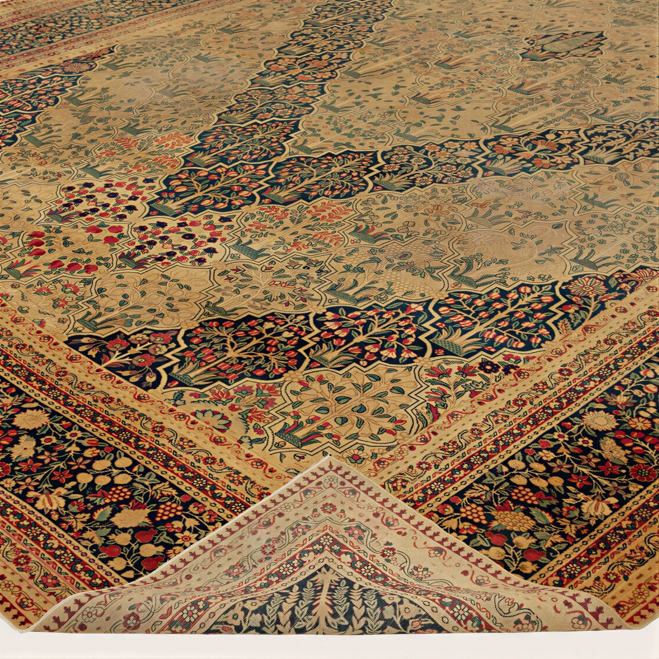 Brown Antique Persian Kerman Rug - 11'4" x 17'11" - Image 4