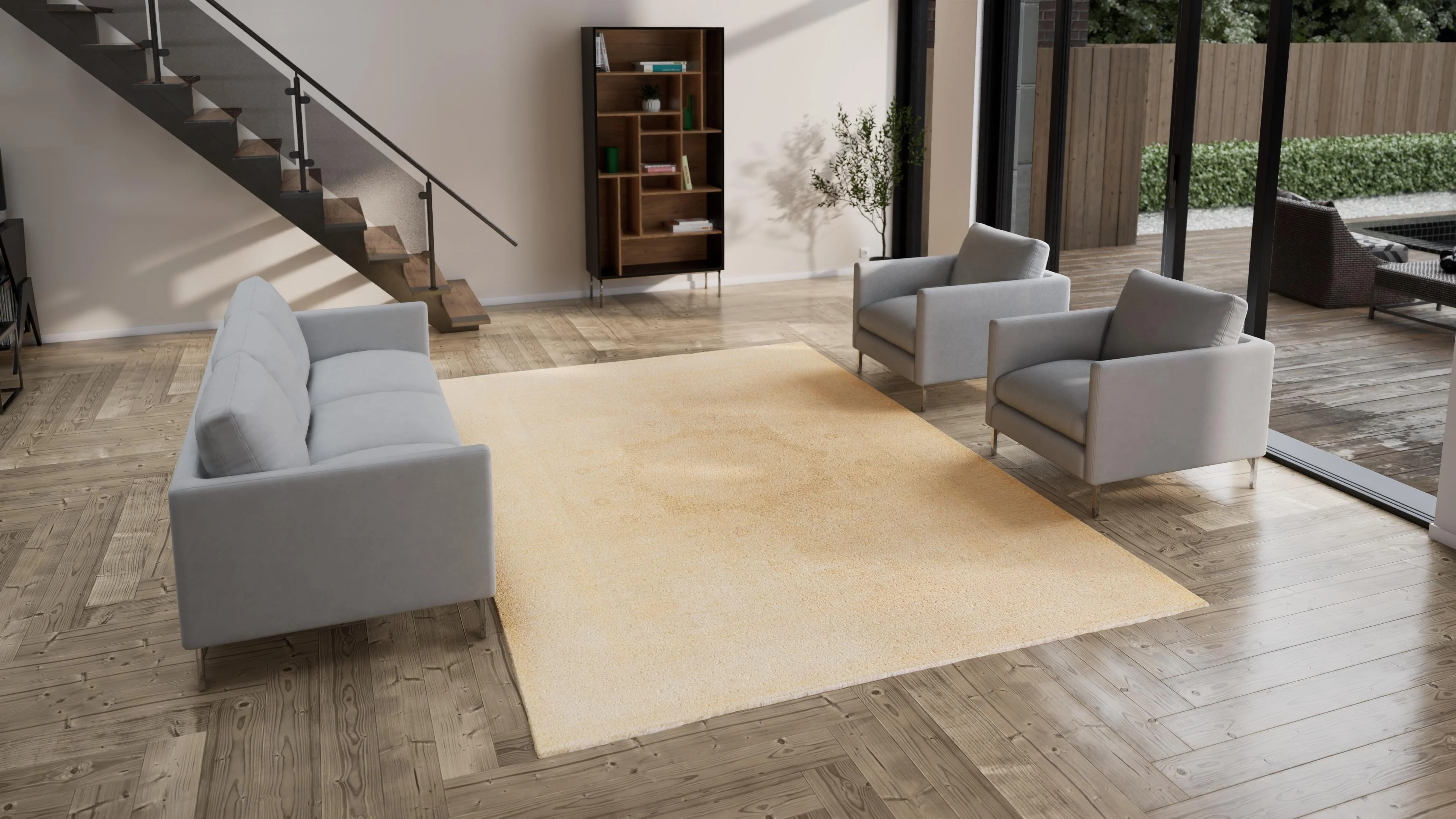 Beige Traditional Wool Rug - 8'11" x 12'1" - Image 3
