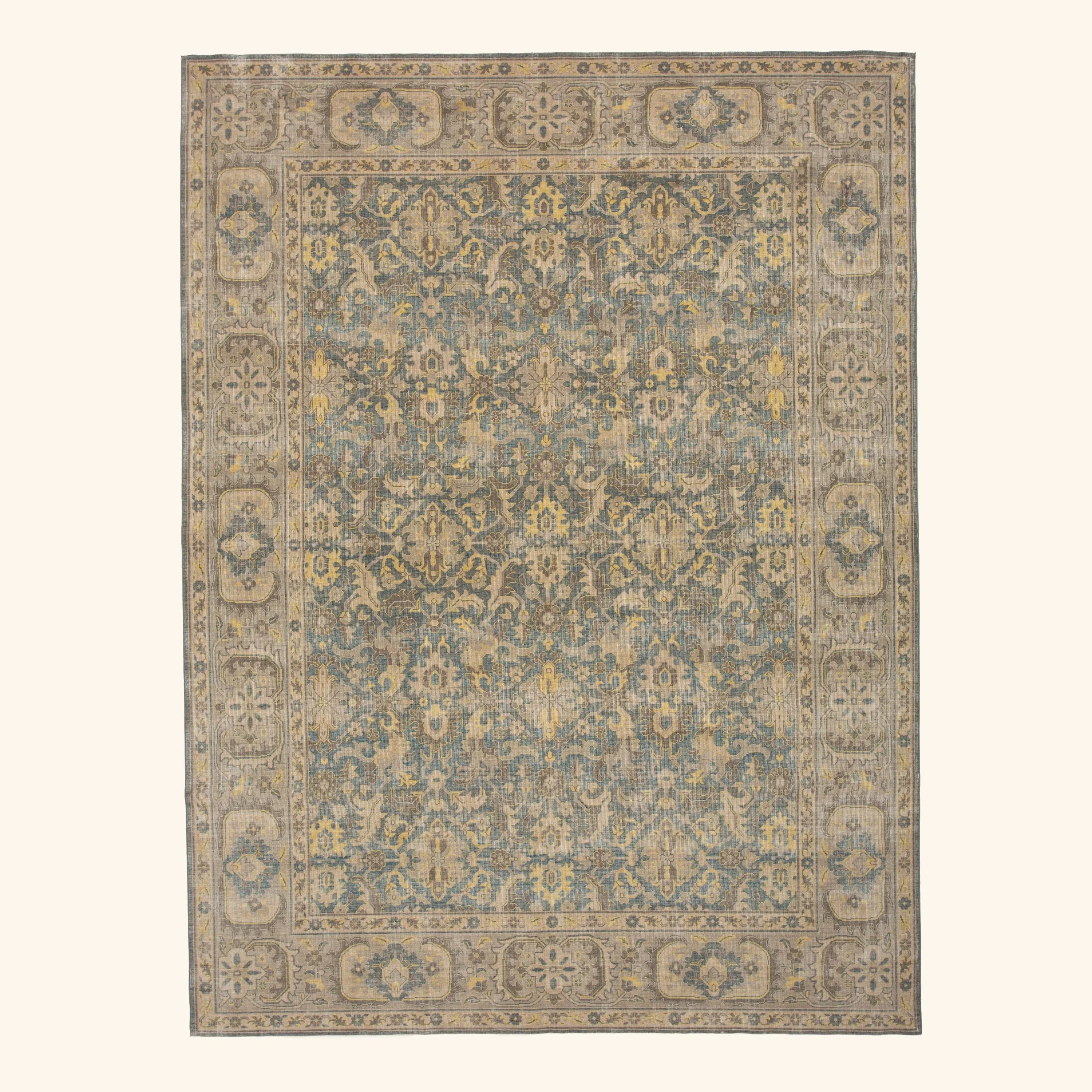Blue Traditional Wool Rug - 9'7" x 12'8"