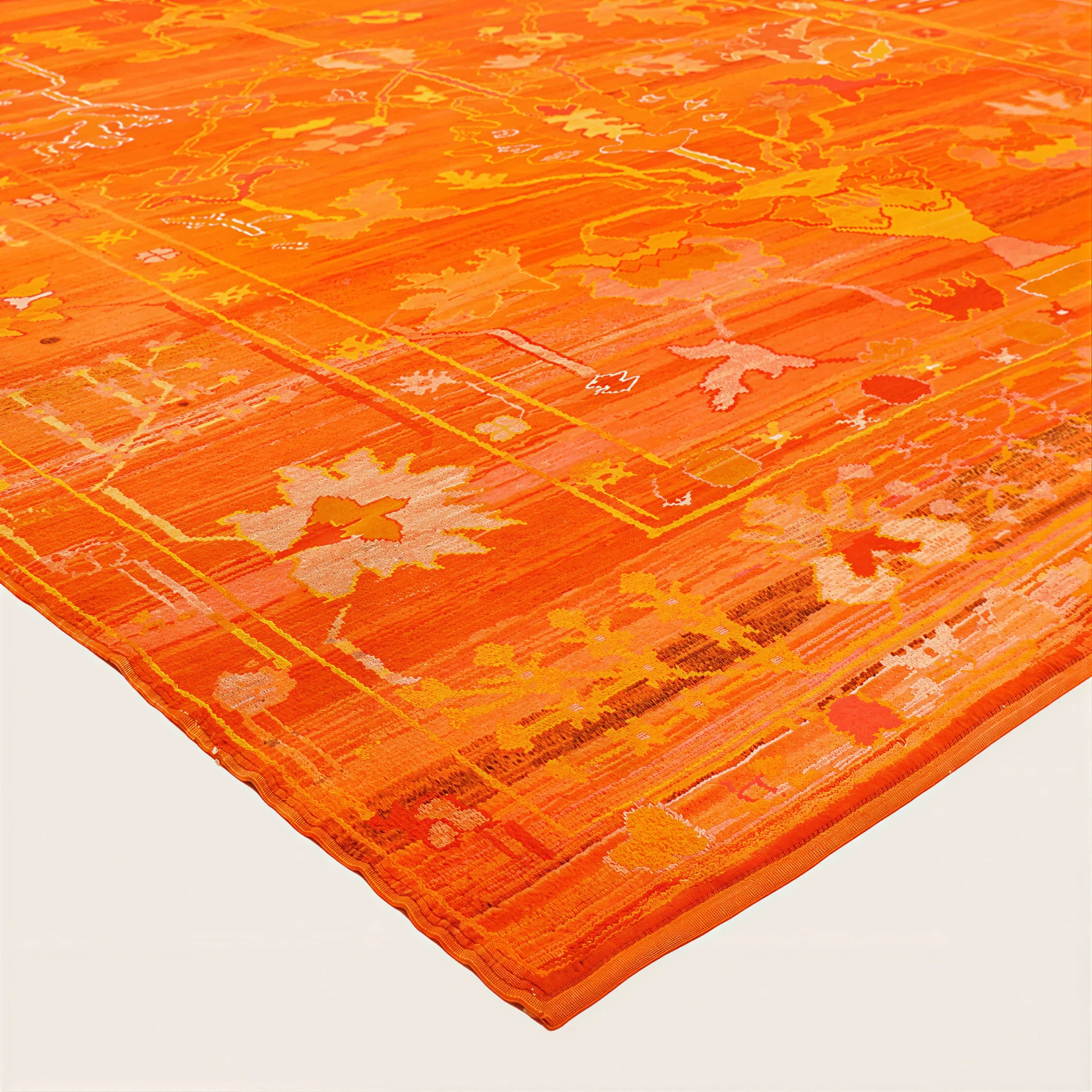 Orange Vintage Traditional Wool Rug - 10'4" x 13'3" - Image 2