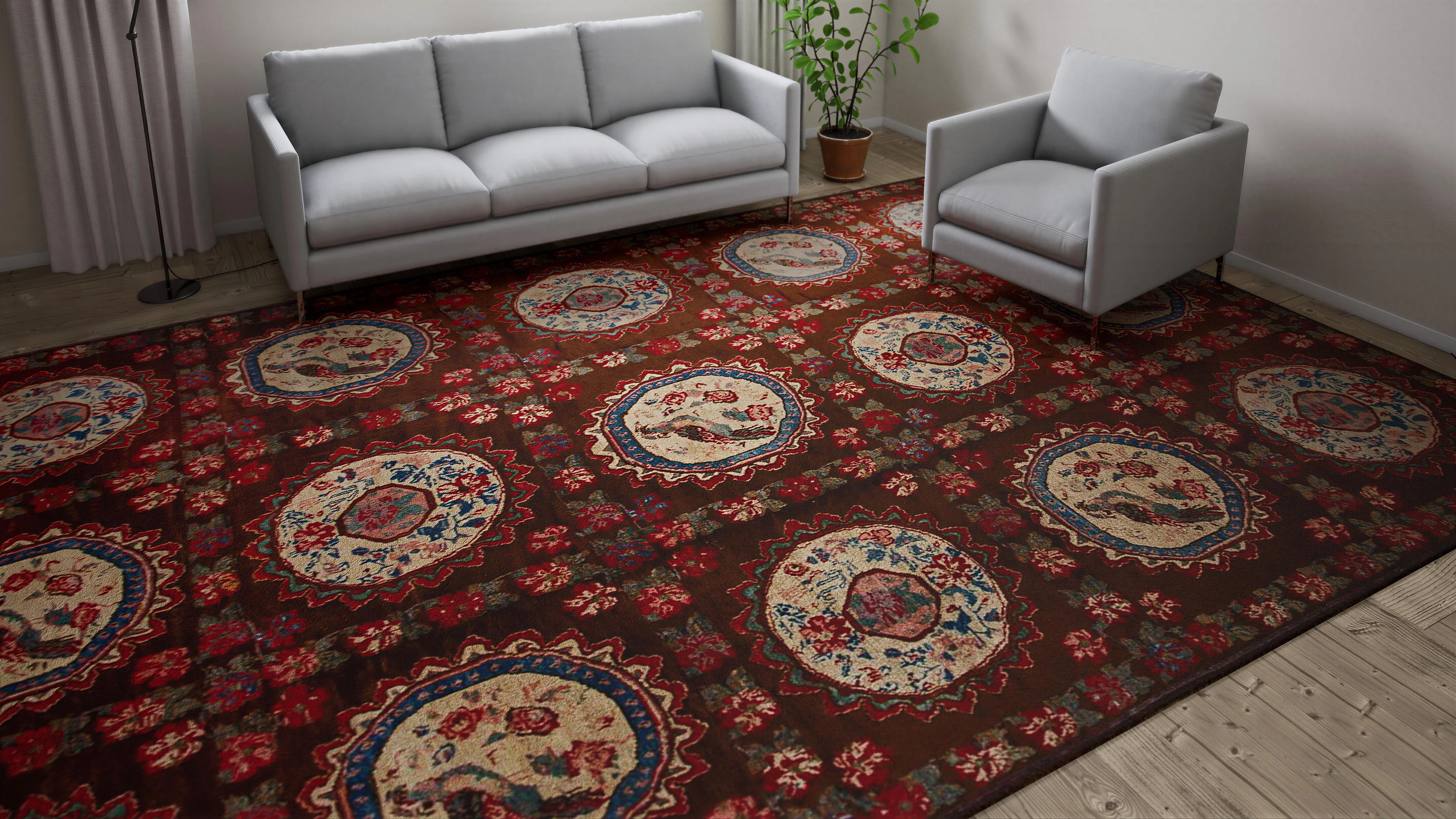 Red Antique Karabagh Rug - 10'4" x 15'9" - Image 8