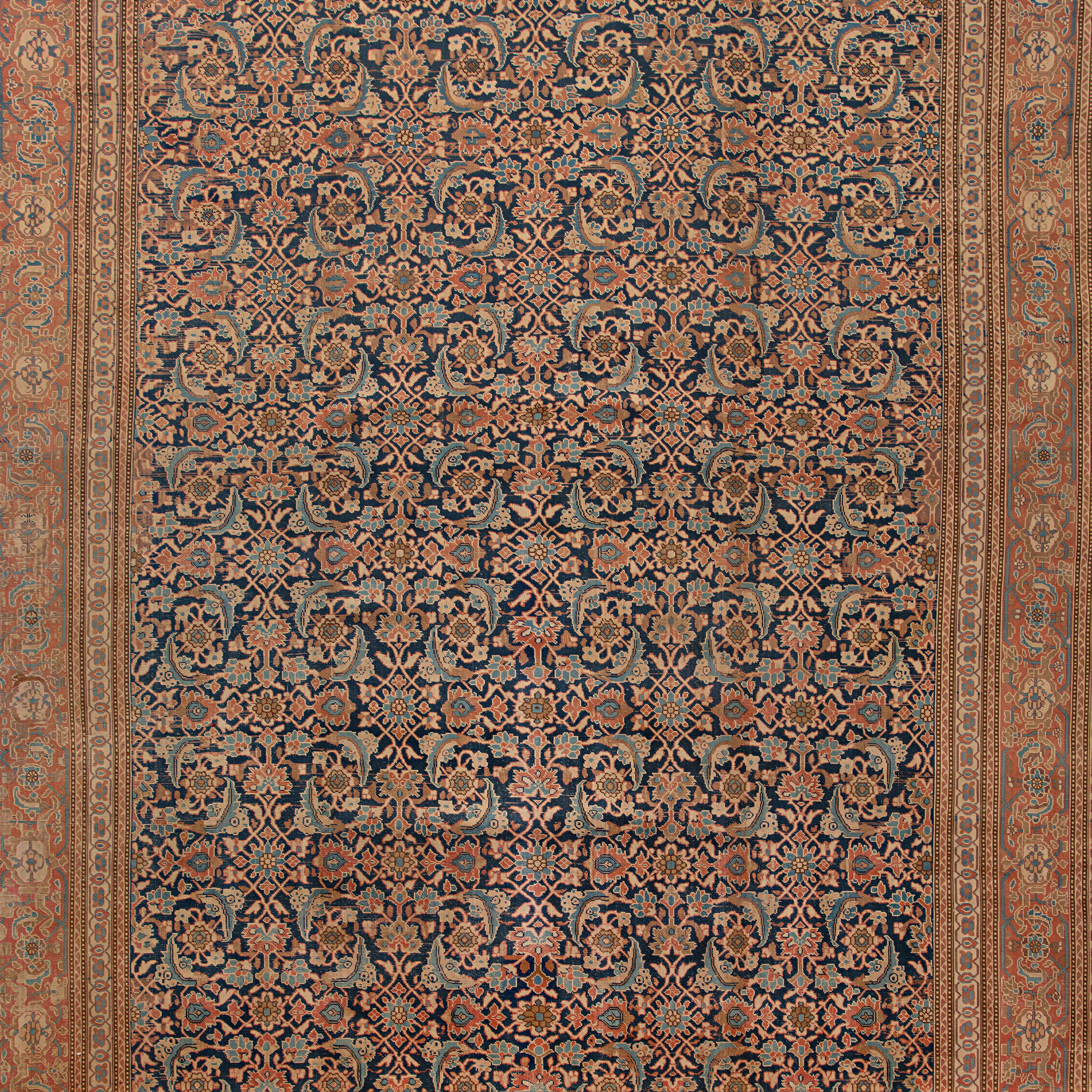 Brown Antique Persian Mahal Rug - 10'6" x 16' - Image 2