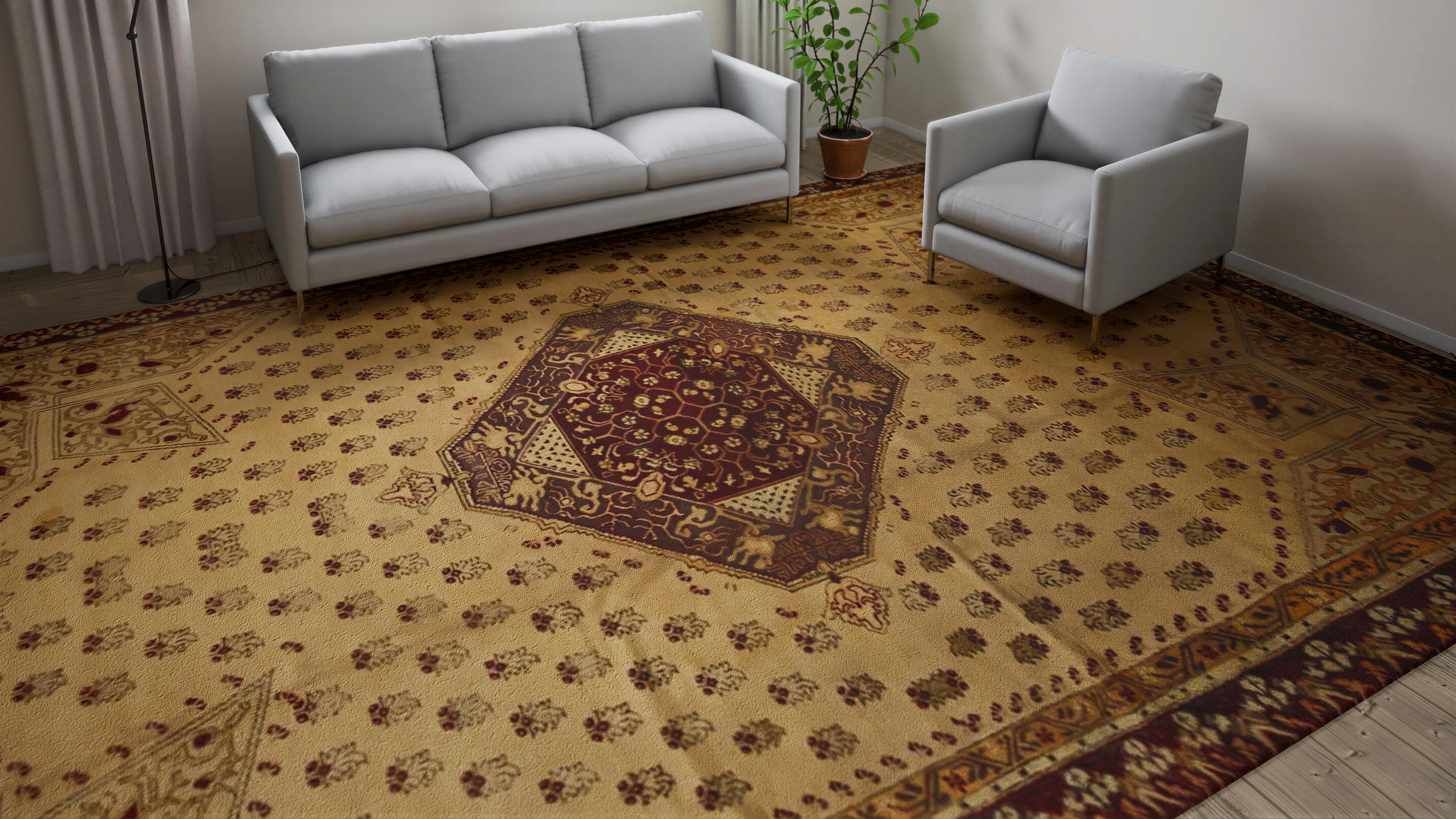 Brown Vintage Traditional Wool Persian Rug - 11'3" x 15'8" - Image 8
