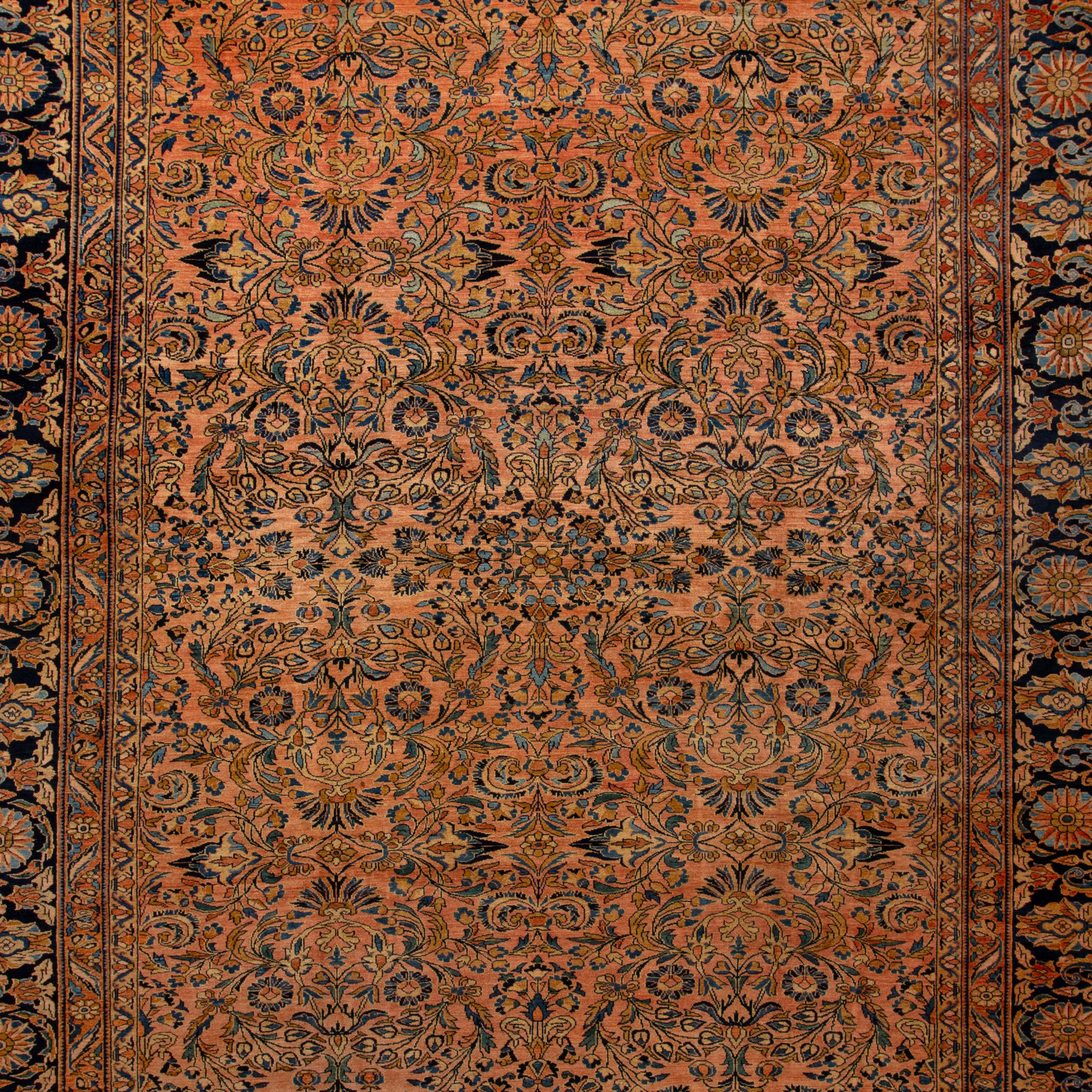 Orange Vintage Traditional Wool Persian Rug - 12'5" x 20' - Image 2