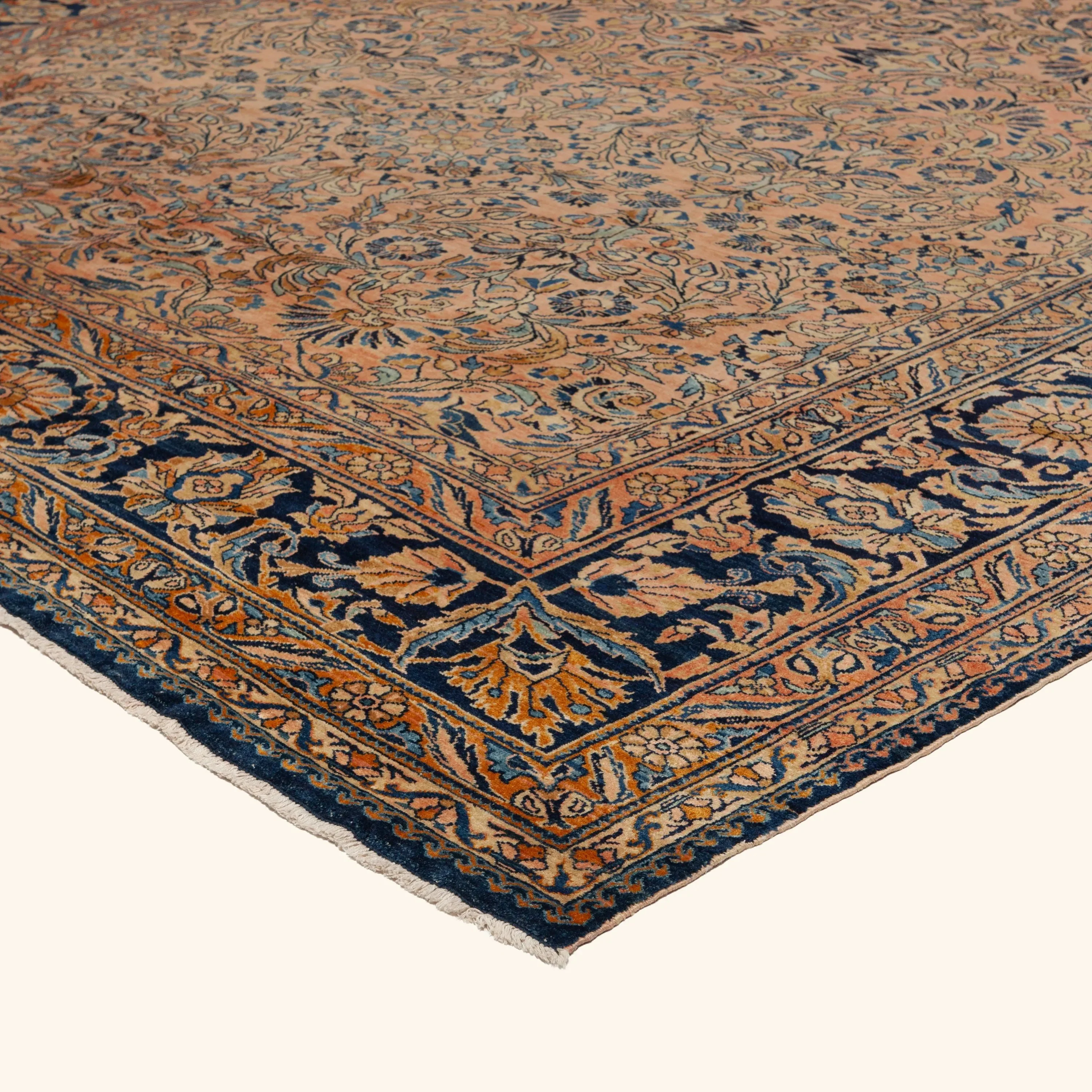 Orange Vintage Traditional Wool Persian Rug - 12'5" x 20' - Image 3