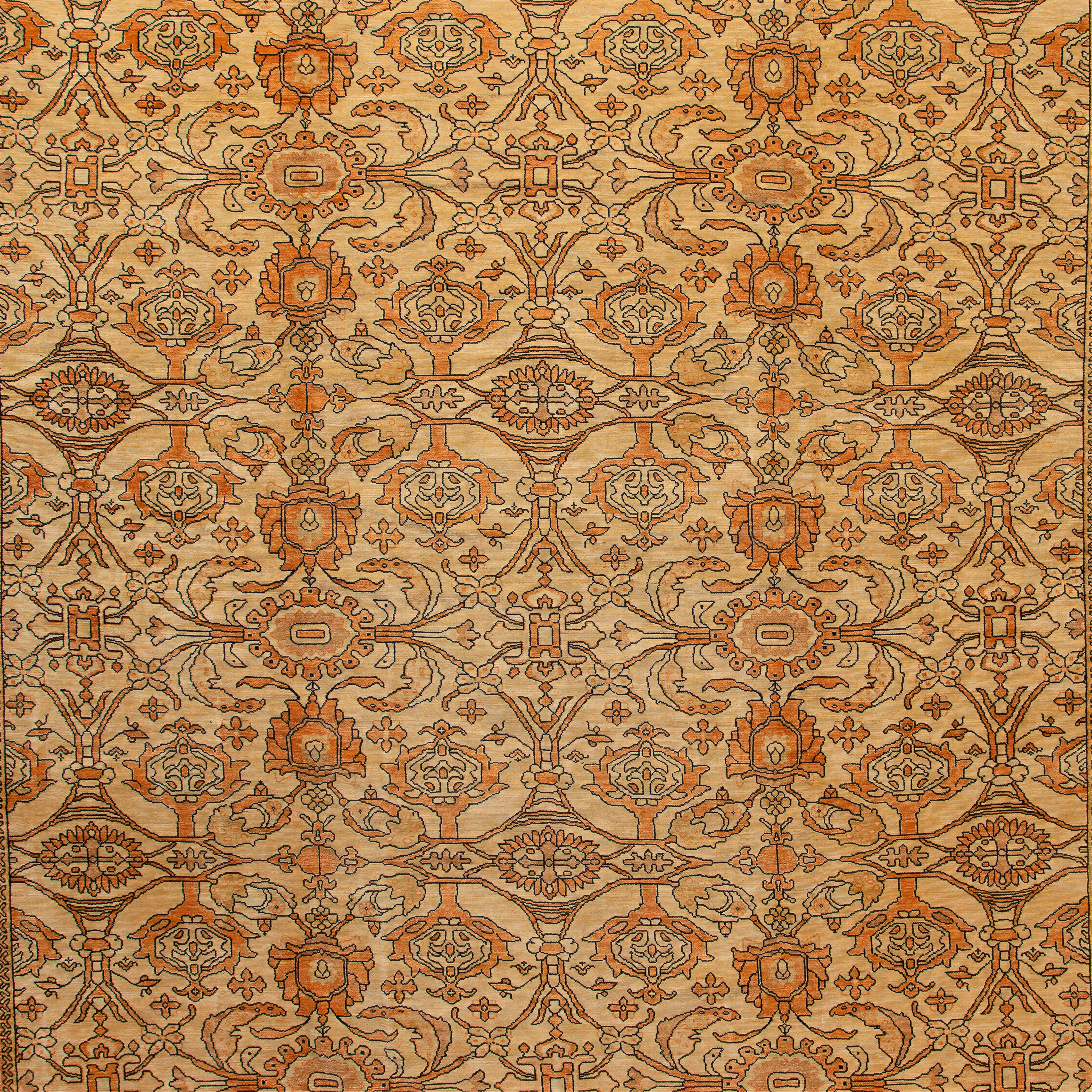 Orange Vintage Traditional Persian Rug - 13'1" x 17'4" - Image 2