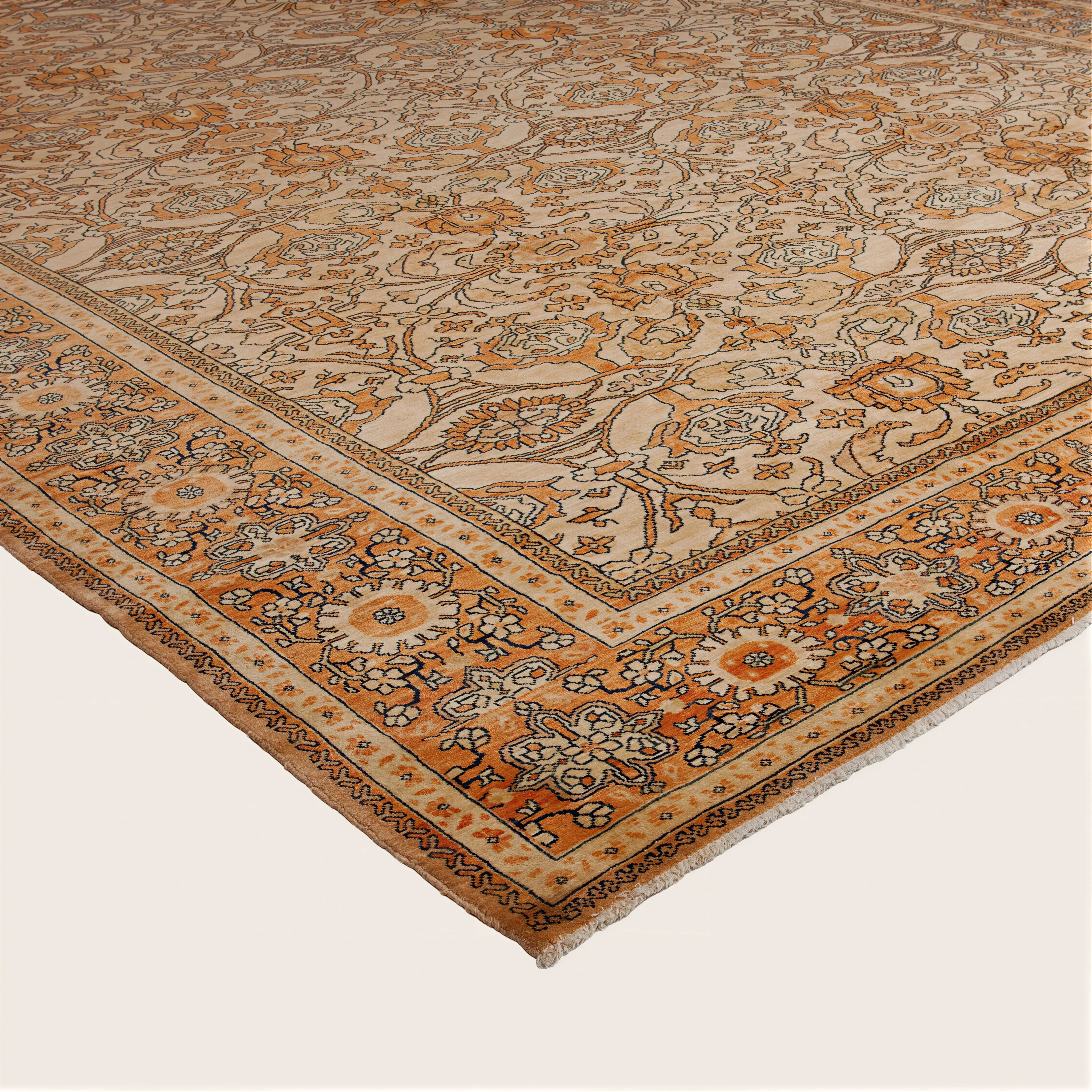 Orange Vintage Traditional Persian Rug - 13'1" x 17'4" - Image 3