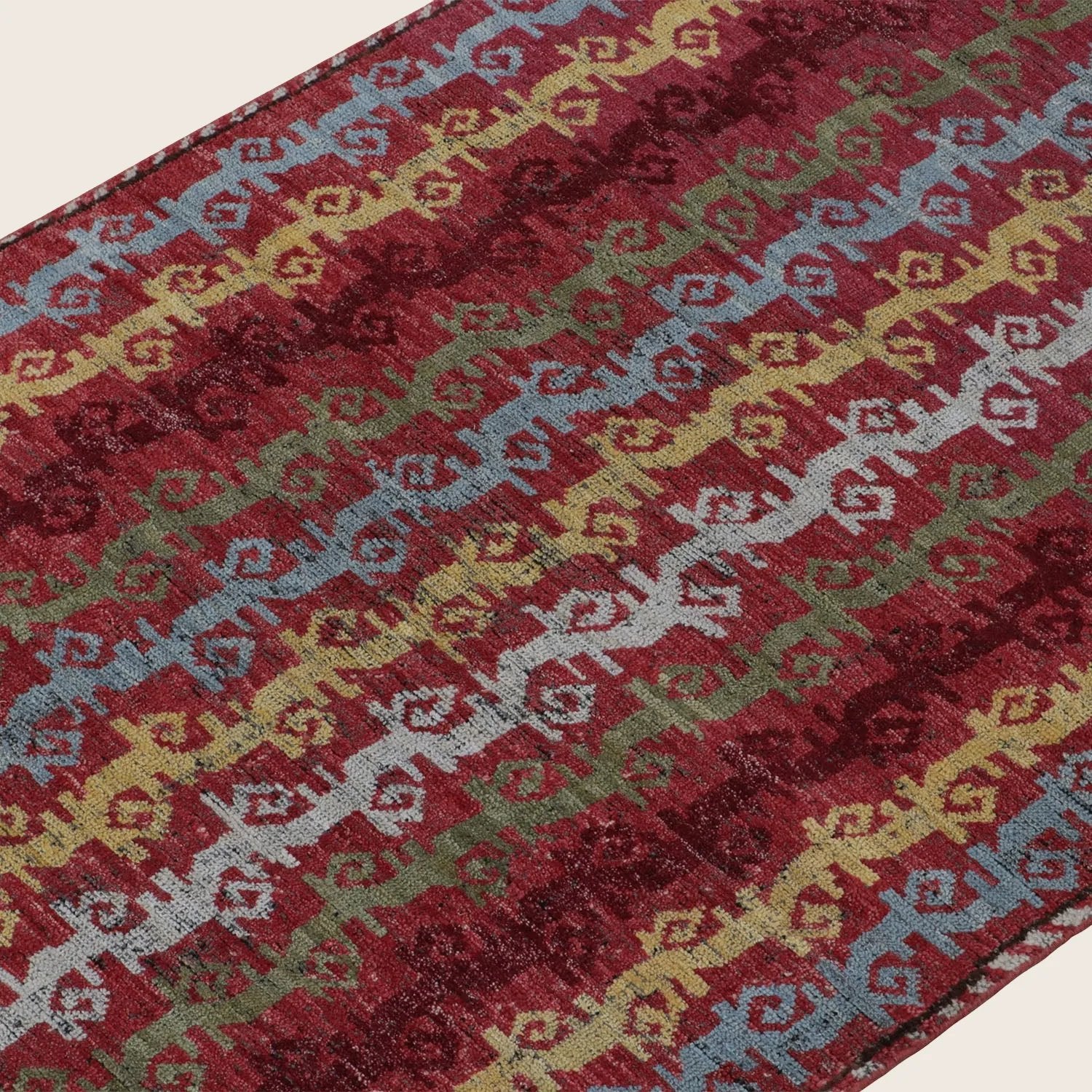 Red Transitional Wool Runner - 3' x 13'7" - Image 4
