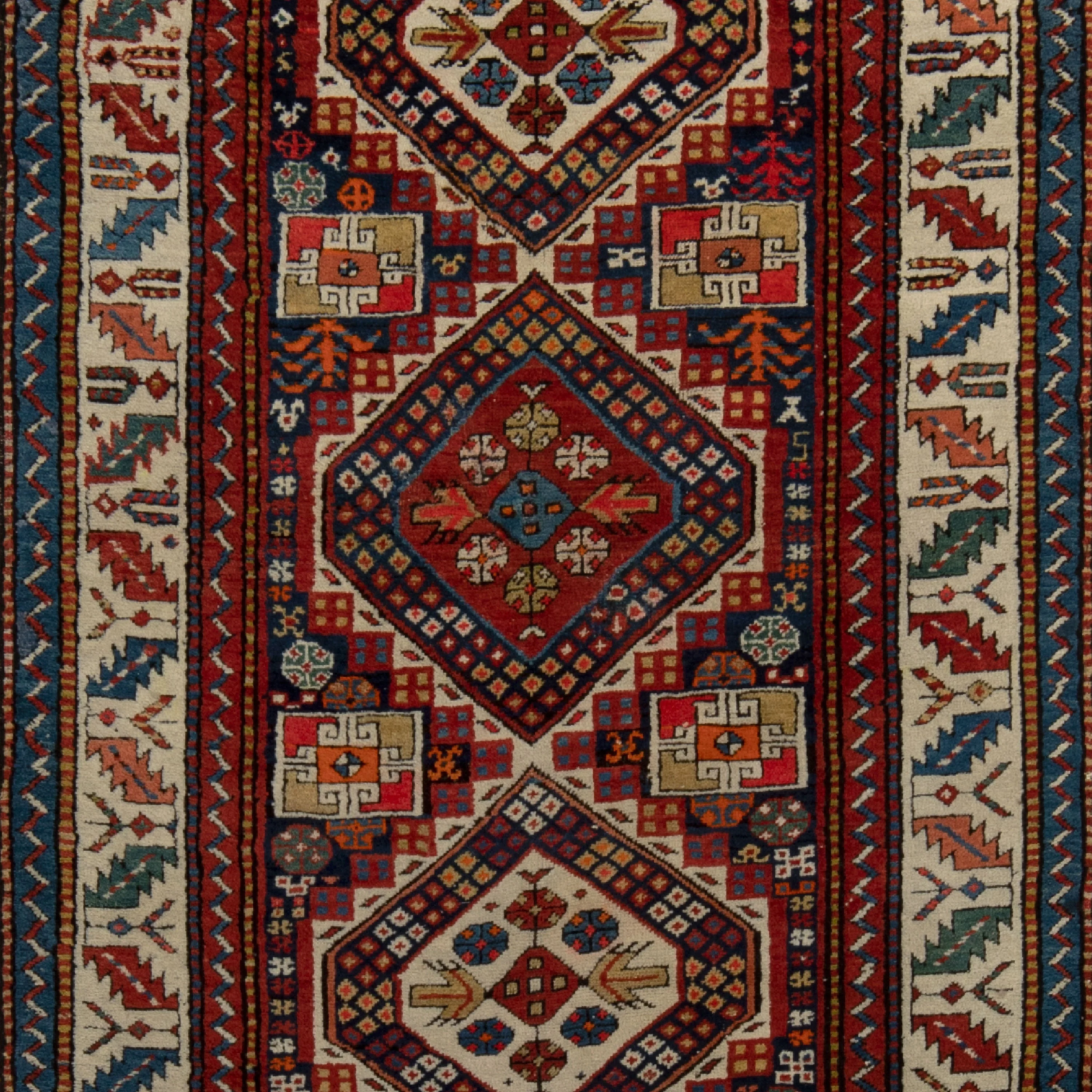 Multicolored Traditional Wool Runner - 3'07" x 8'2" - Image 2