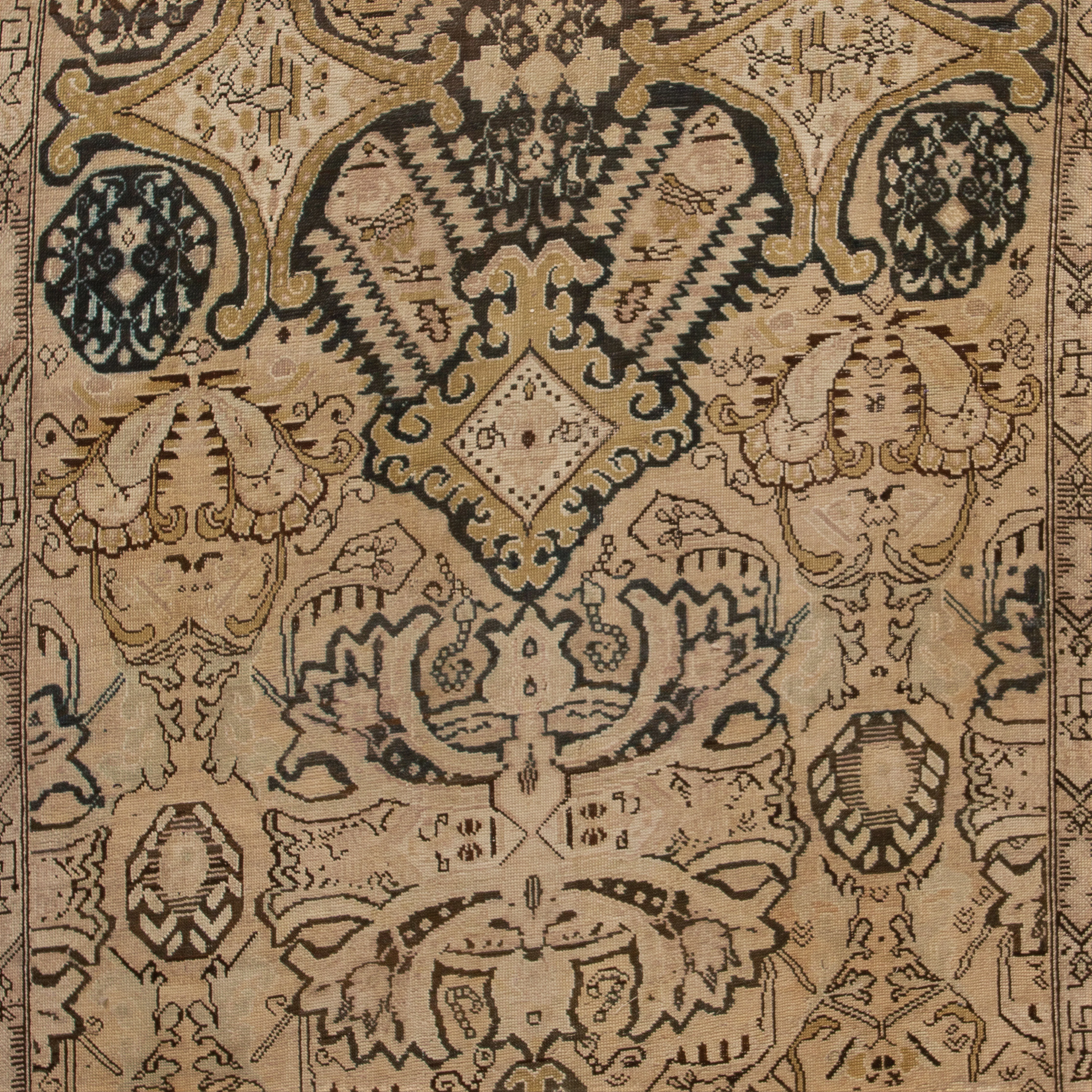 Beige Vintage Traditional Wool Rug - 4'1" x 14'9" - Image 2