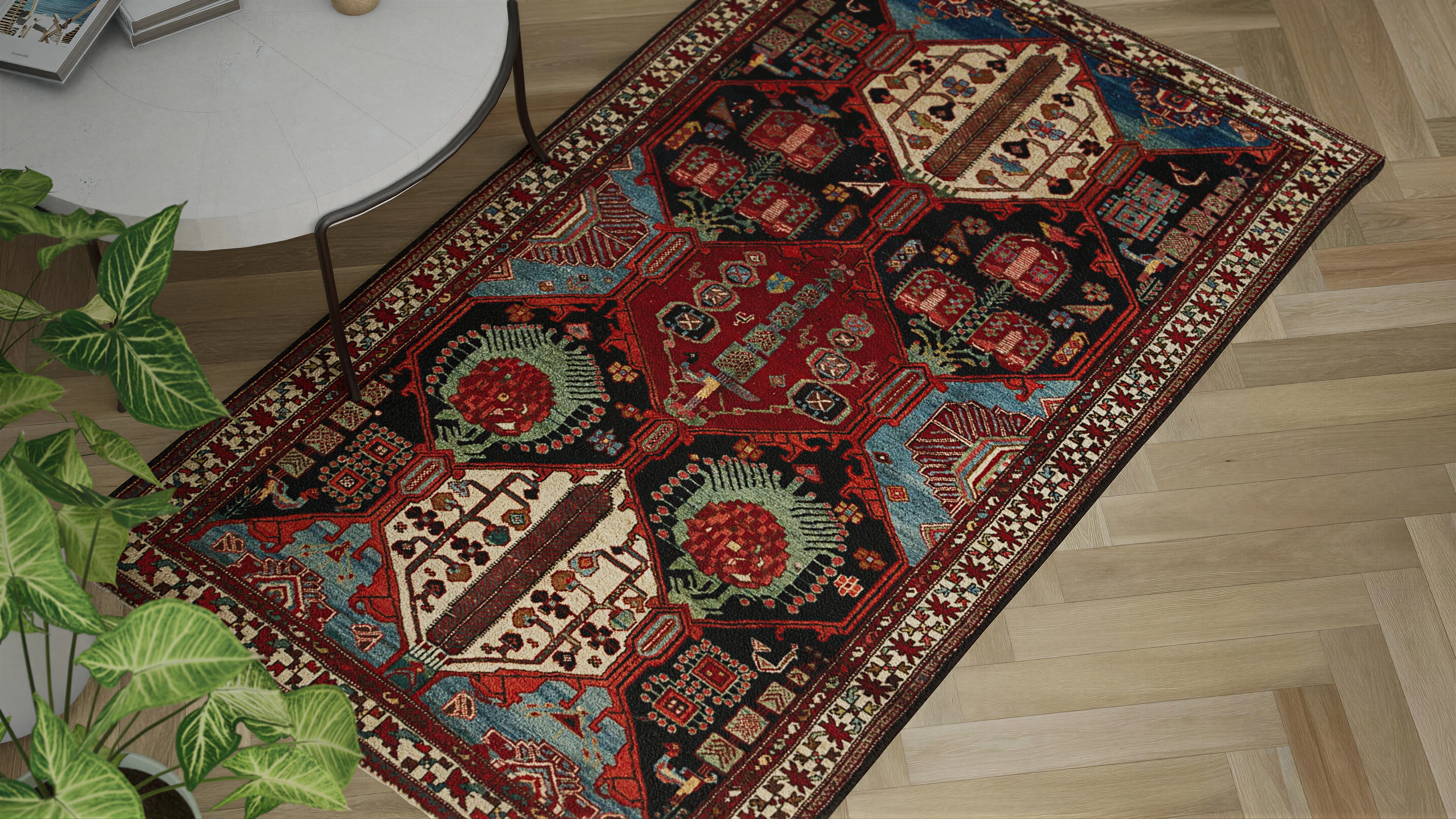 Red Antique Malayer Wool Rug - 4'5" x 7'4" - Image 7