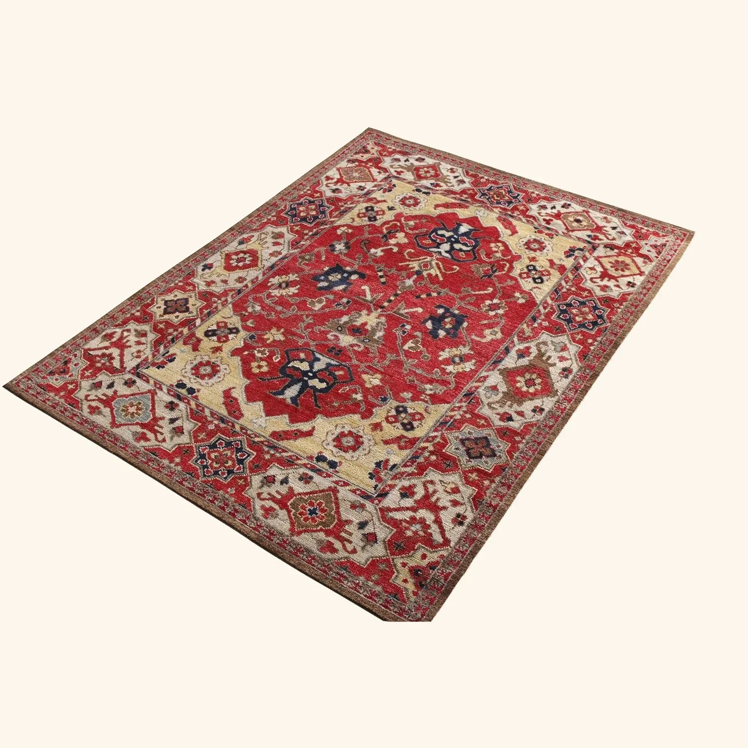Red Traditional Wool Rug - 5'11" x 8' - Image 5