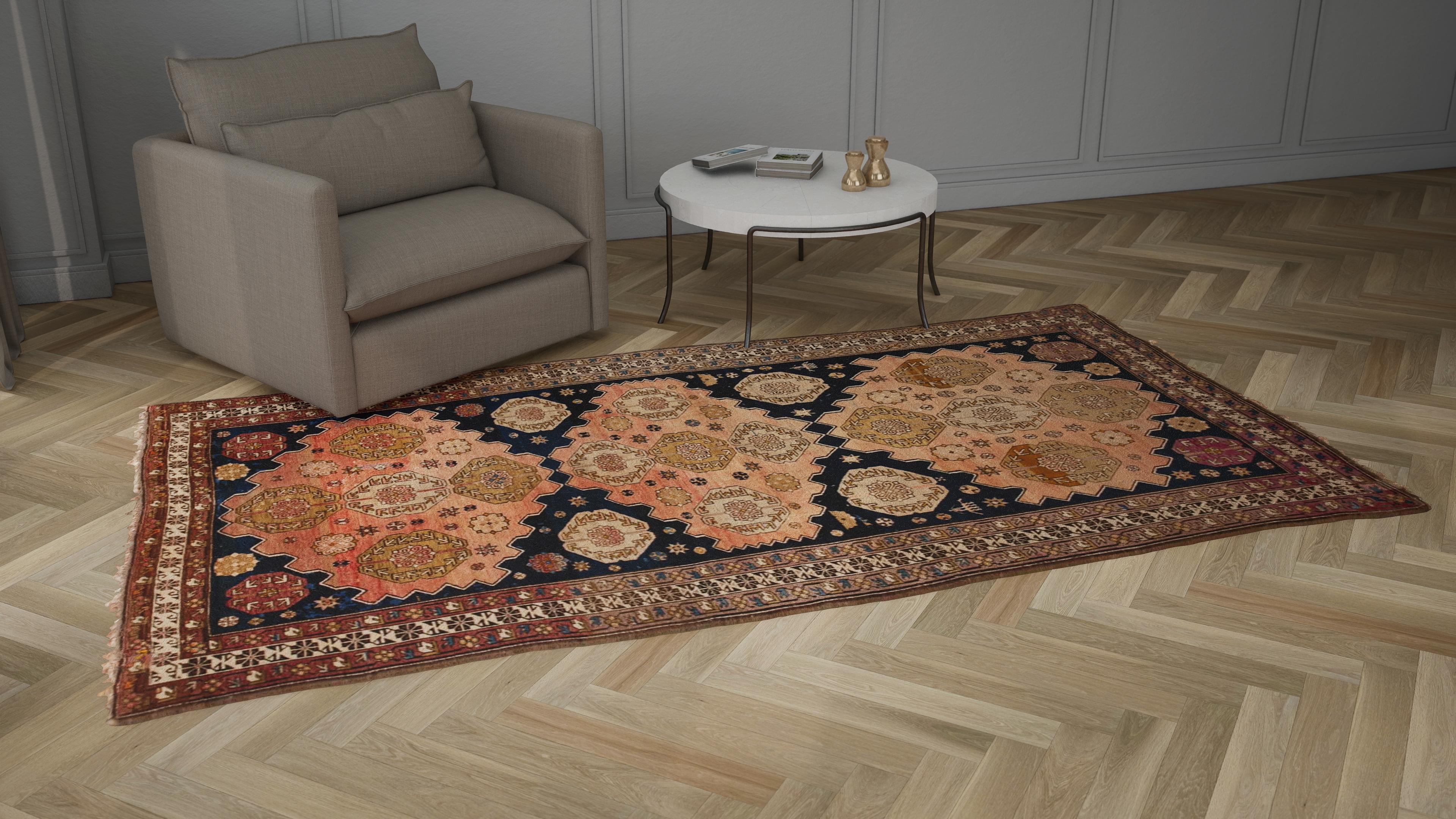 Orange Traditional Wool Rug - 6'2" x 11'3" - Image 7