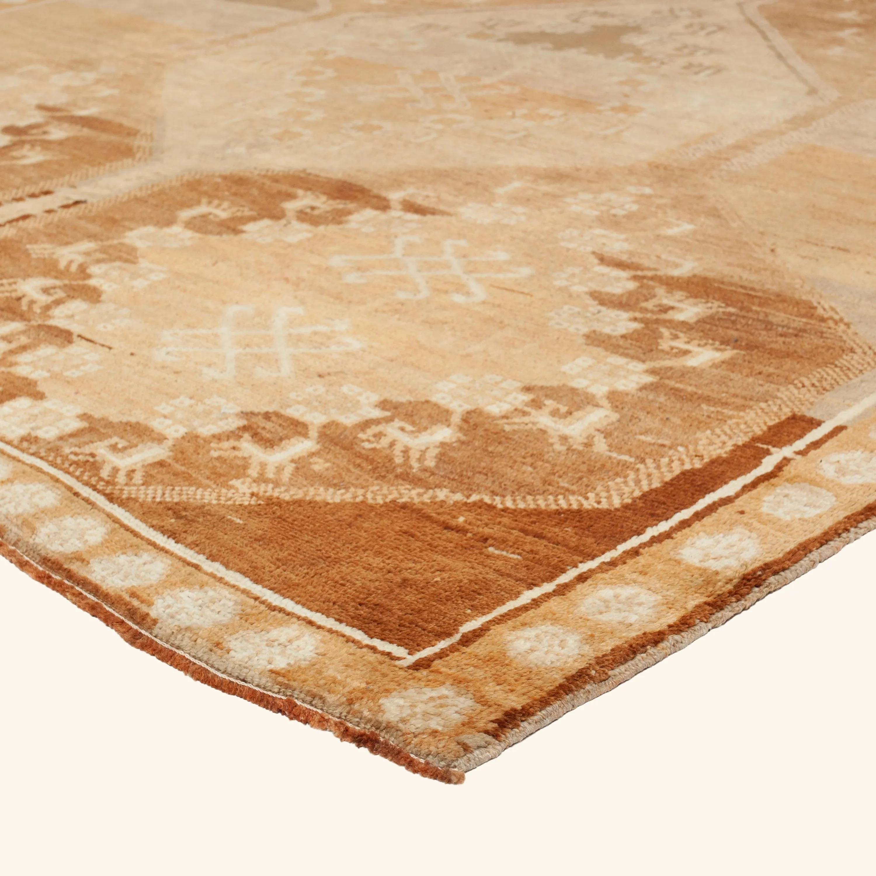 Brown Vintage Traditional Wool Rug - 7'7" x 14'5" - Image 3