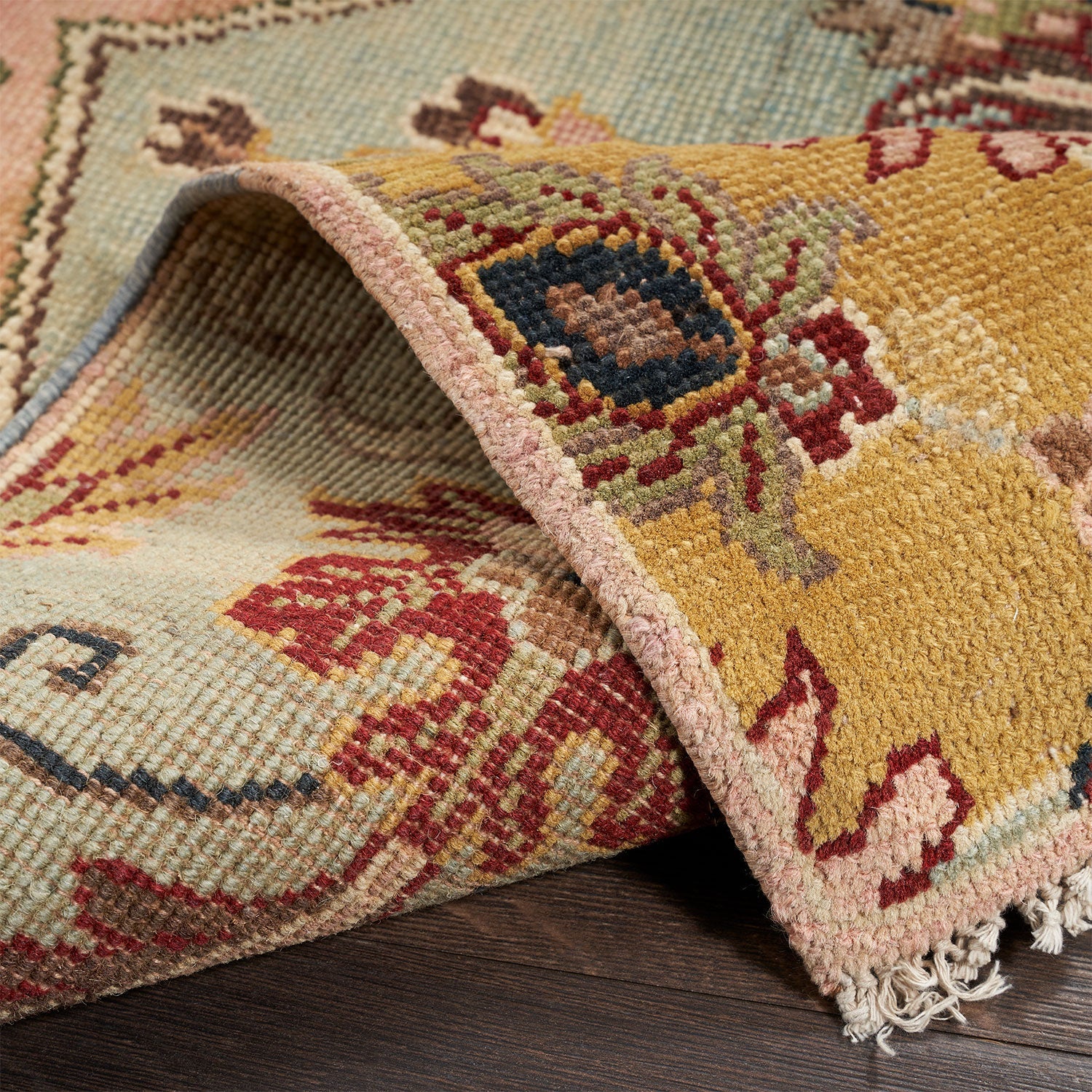 Multicolored Traditional Wool Rug - 9'1" x 12'8" - Image 3