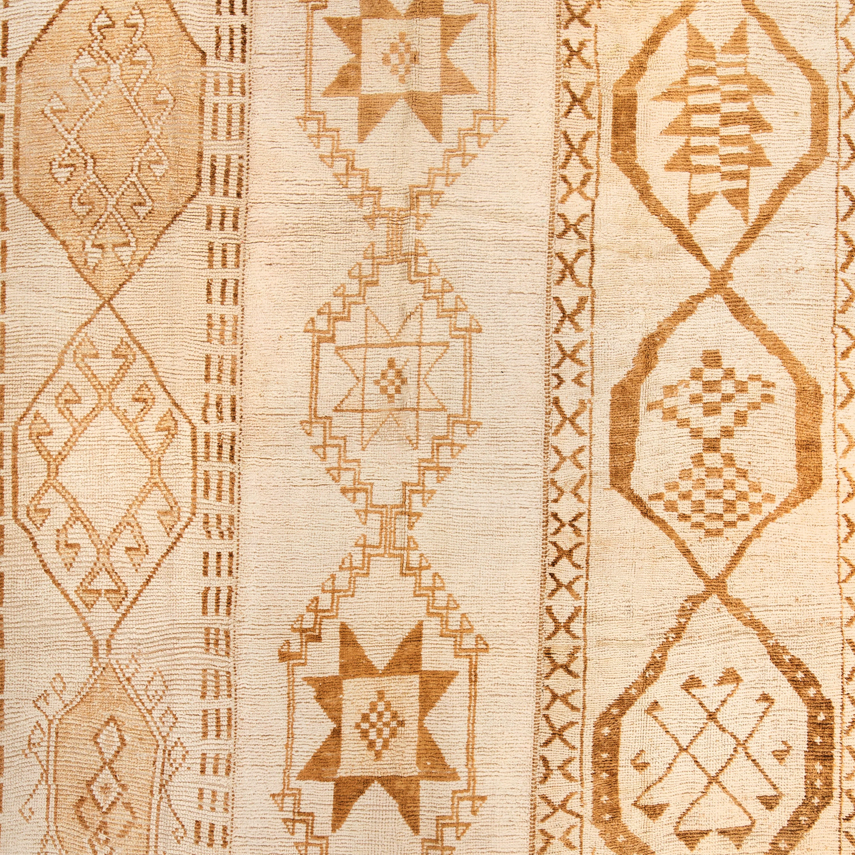 Brown & Beige Traditional Turkish Wool Rug - 9'8'' x 11'5'' - Image 2