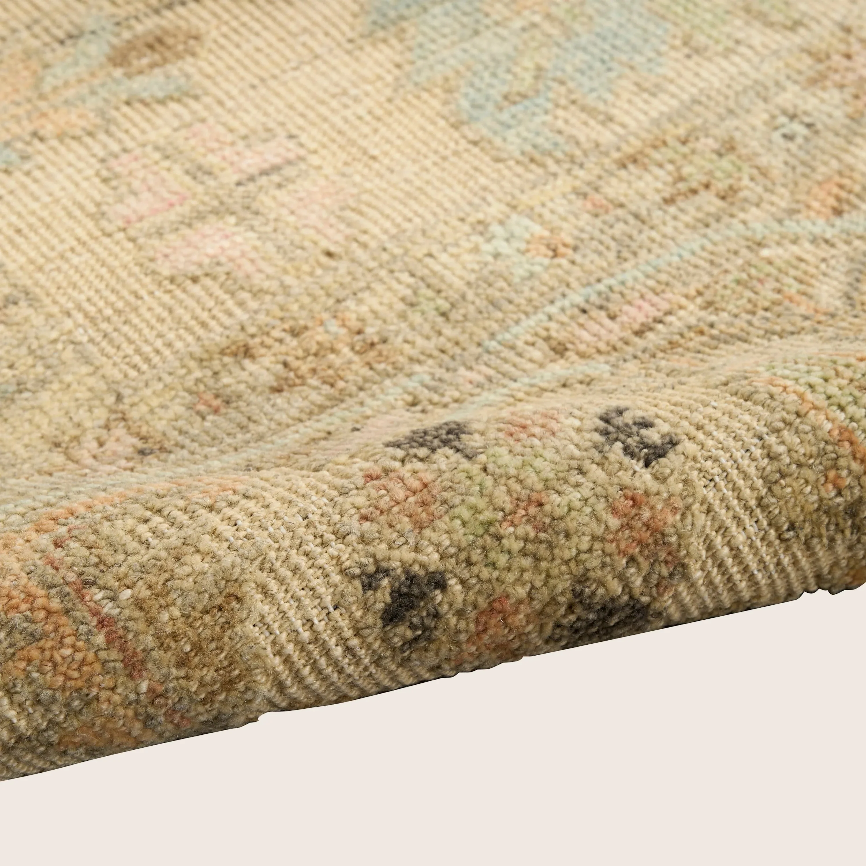 Beige Essentials Traditional Wool Cotton Blend Rug - Image 4