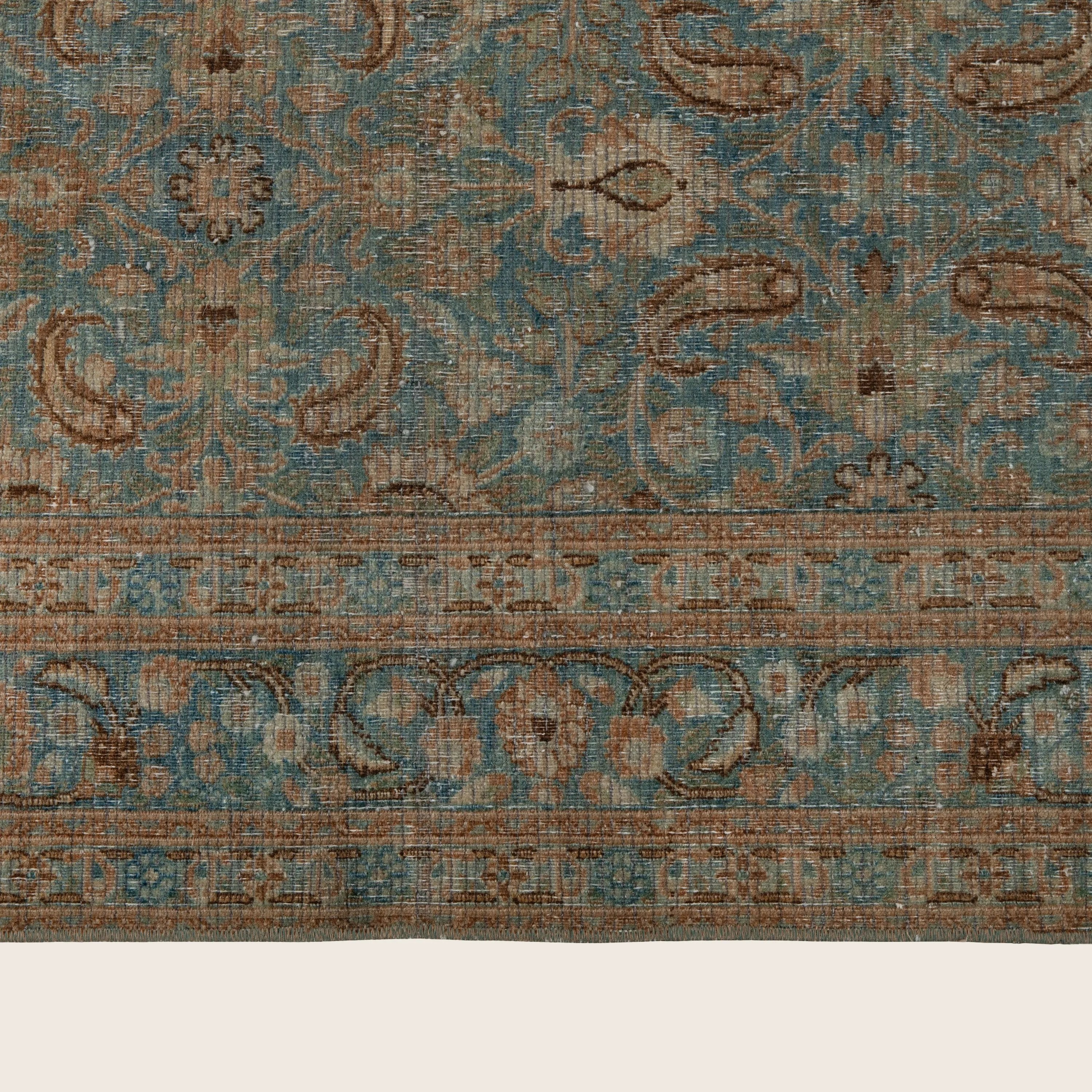 Light Blue Vintage Tradtional Perisan Khorassan Wool Rug - 6'7" x 10' - Image 5