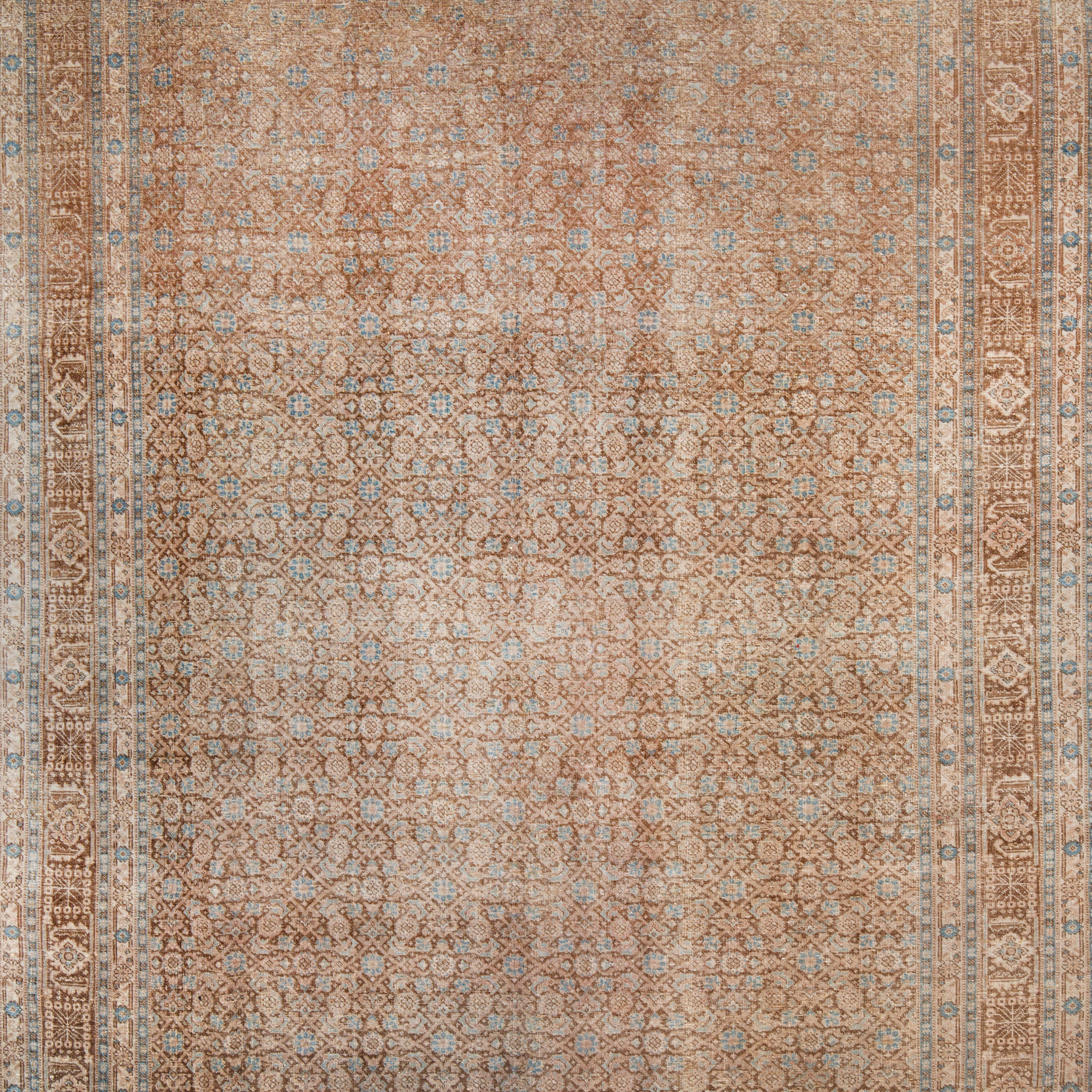 Beige Vintage Tradtional Persian Tabriz Wool Rug - 8'2" x 13'2" - Image 2