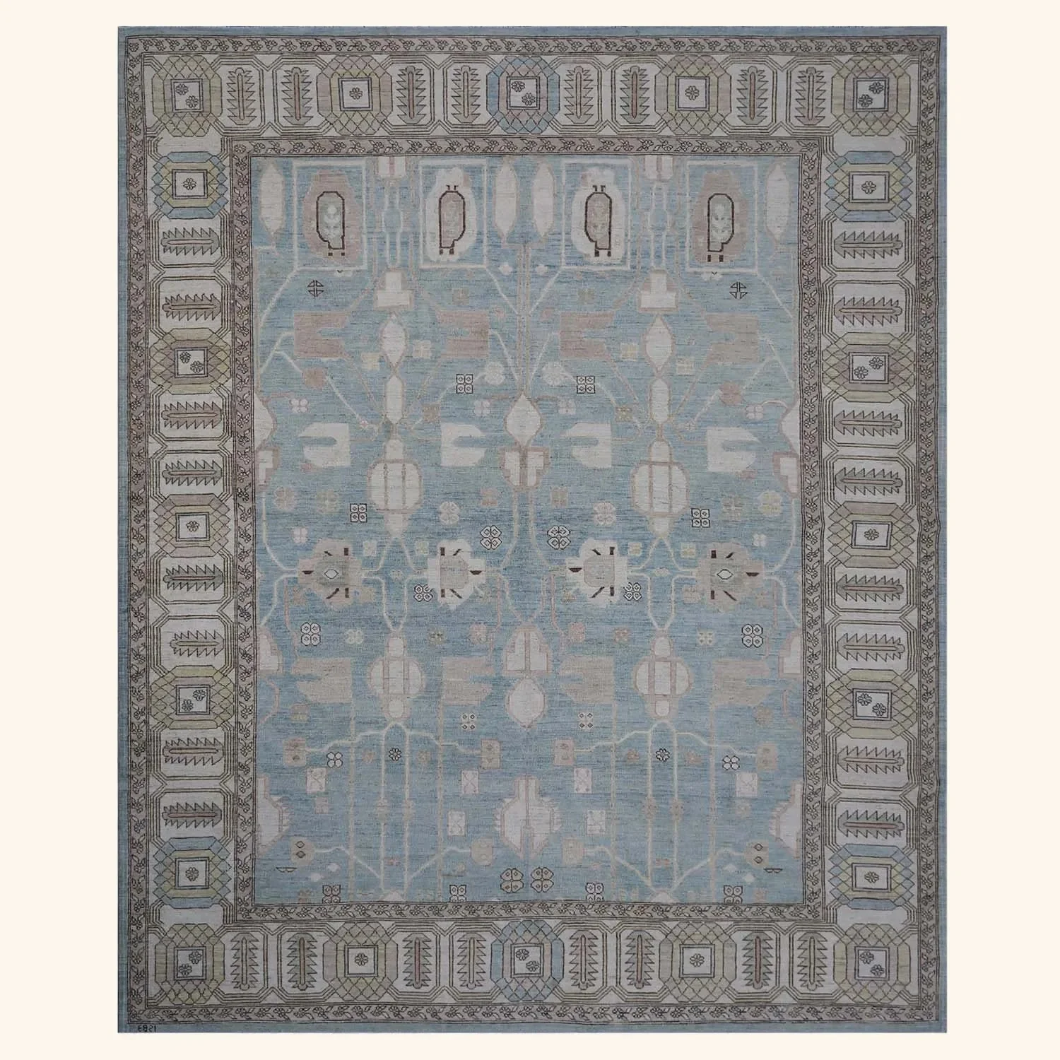 Blue Traditional Wool Rug - 8'11" x 11'5"
