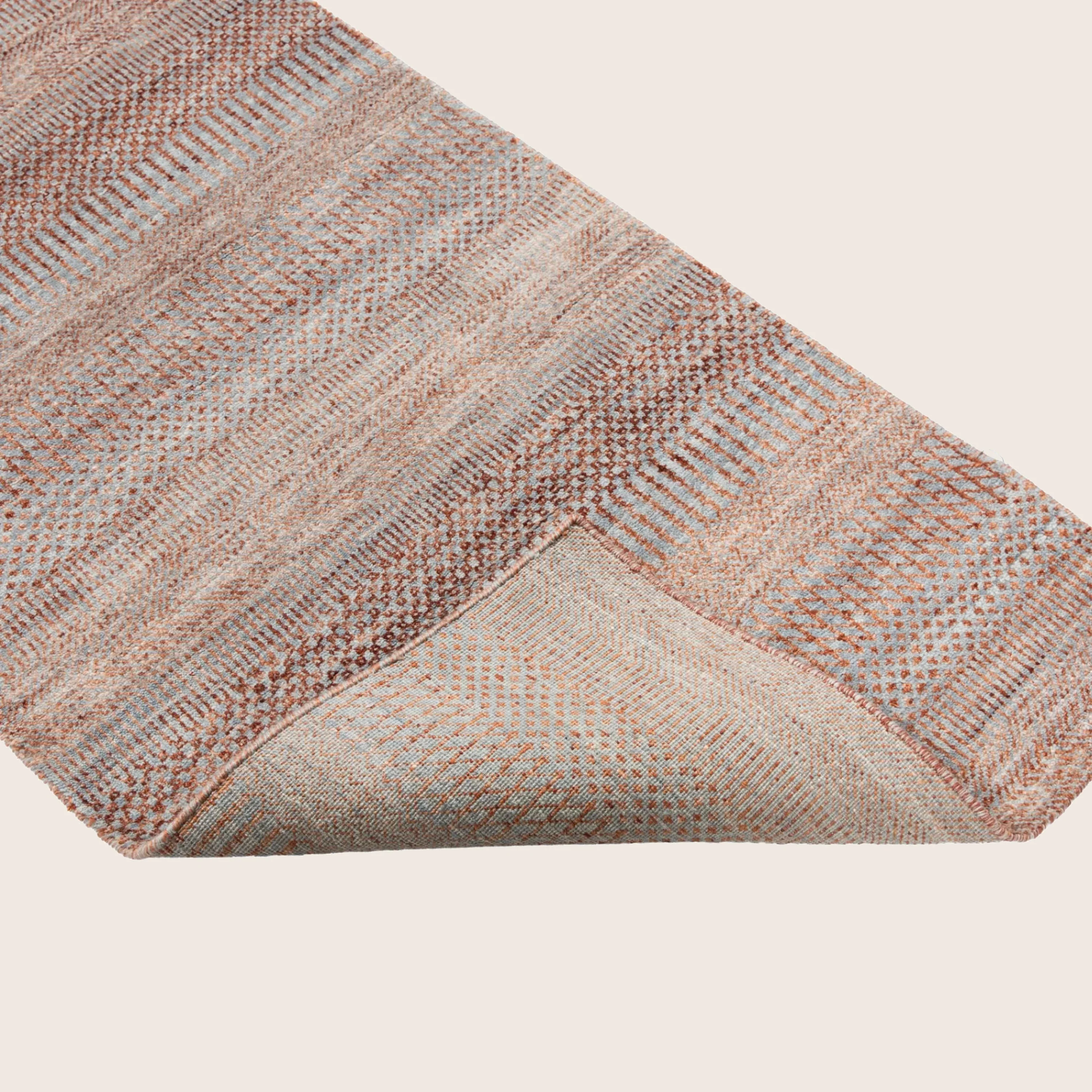 Rust Transitional Indo Savannah Wool Art Silk Blend Runner - 2'6" x 8' - Image 4