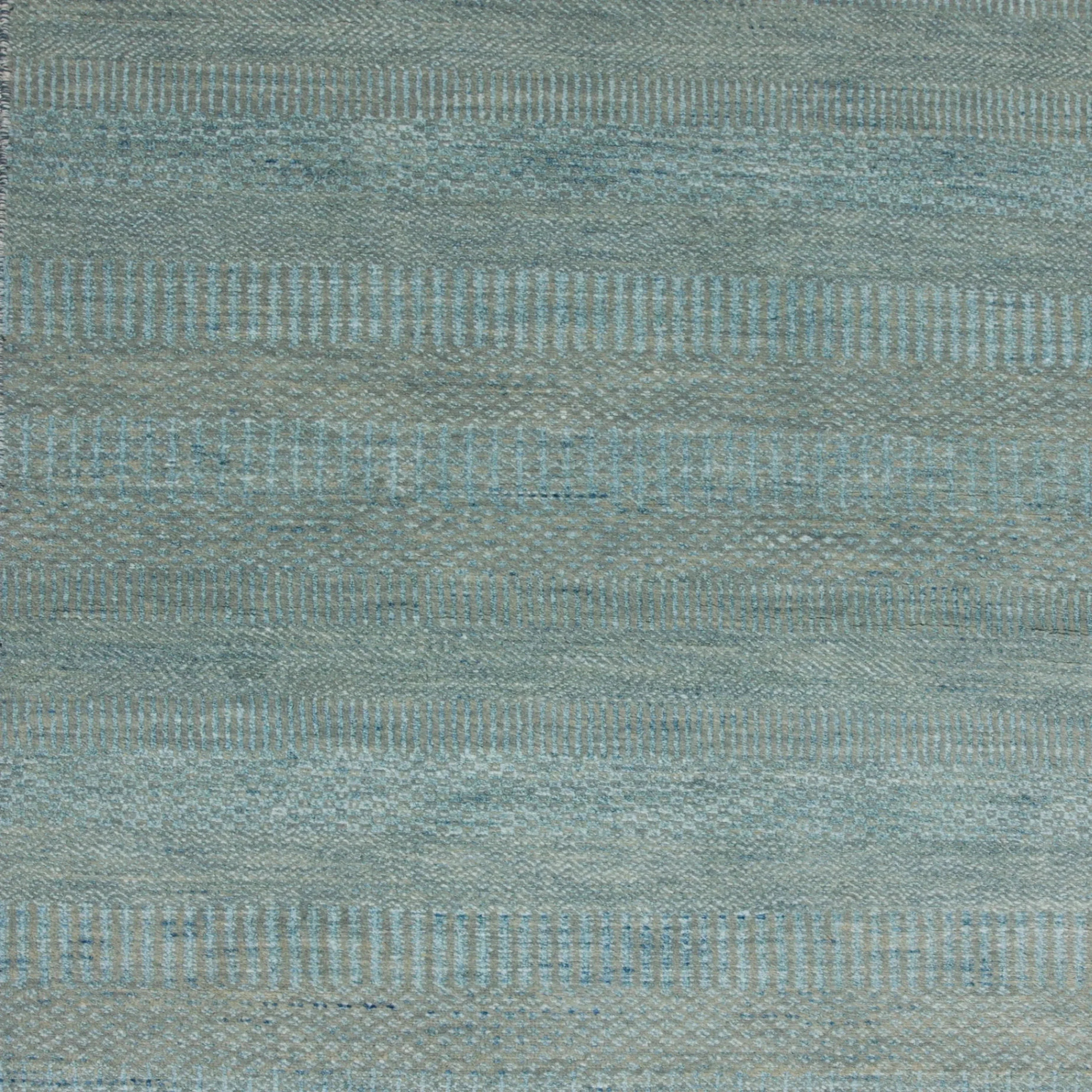 Light Blue Transitional Indo Savannah Wool Art Silk Blend Runner - 2'7" x 12'3" - Image 10