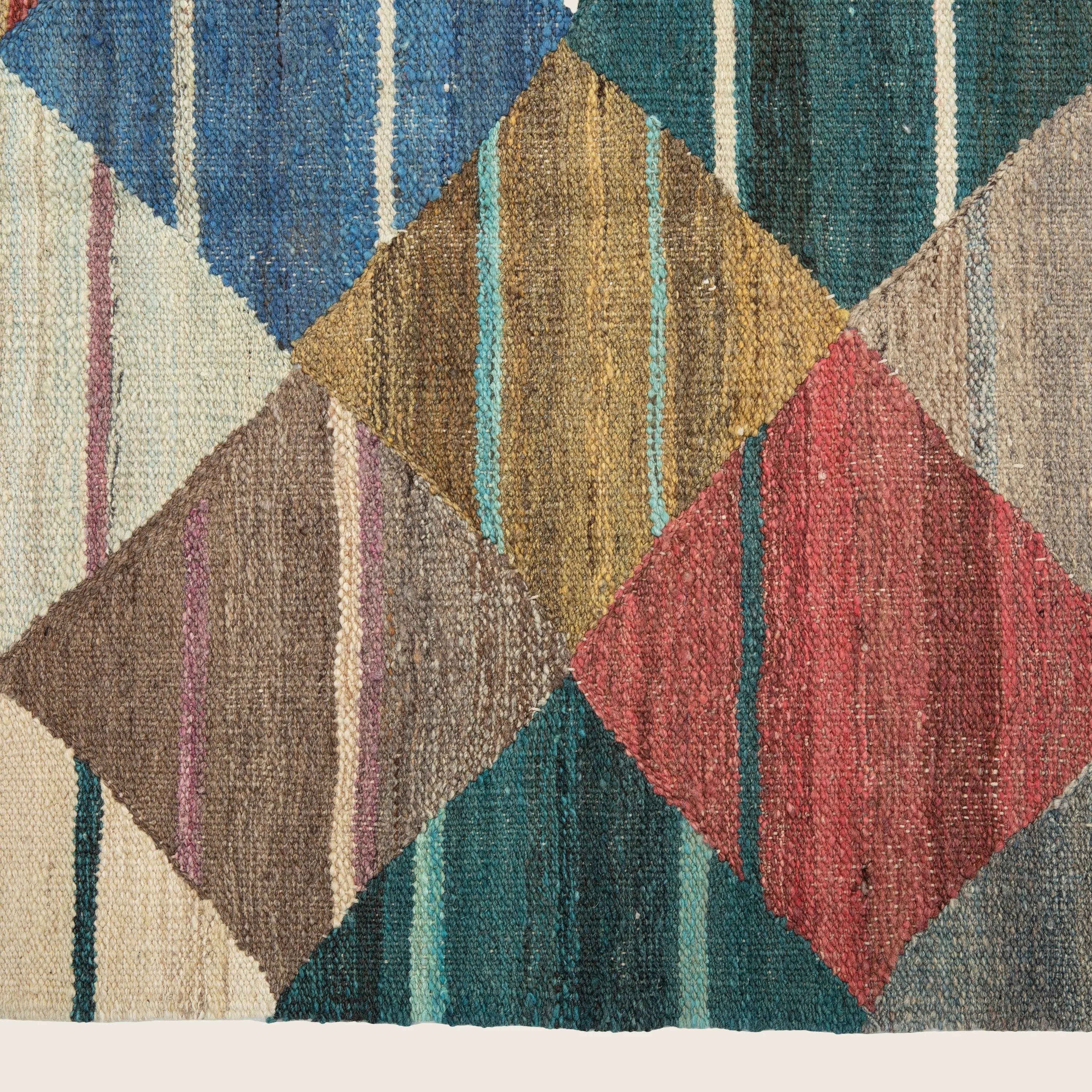 Multicolored Transitional Kilim Wool Rug - 8'8" x 9'6" - Image 5