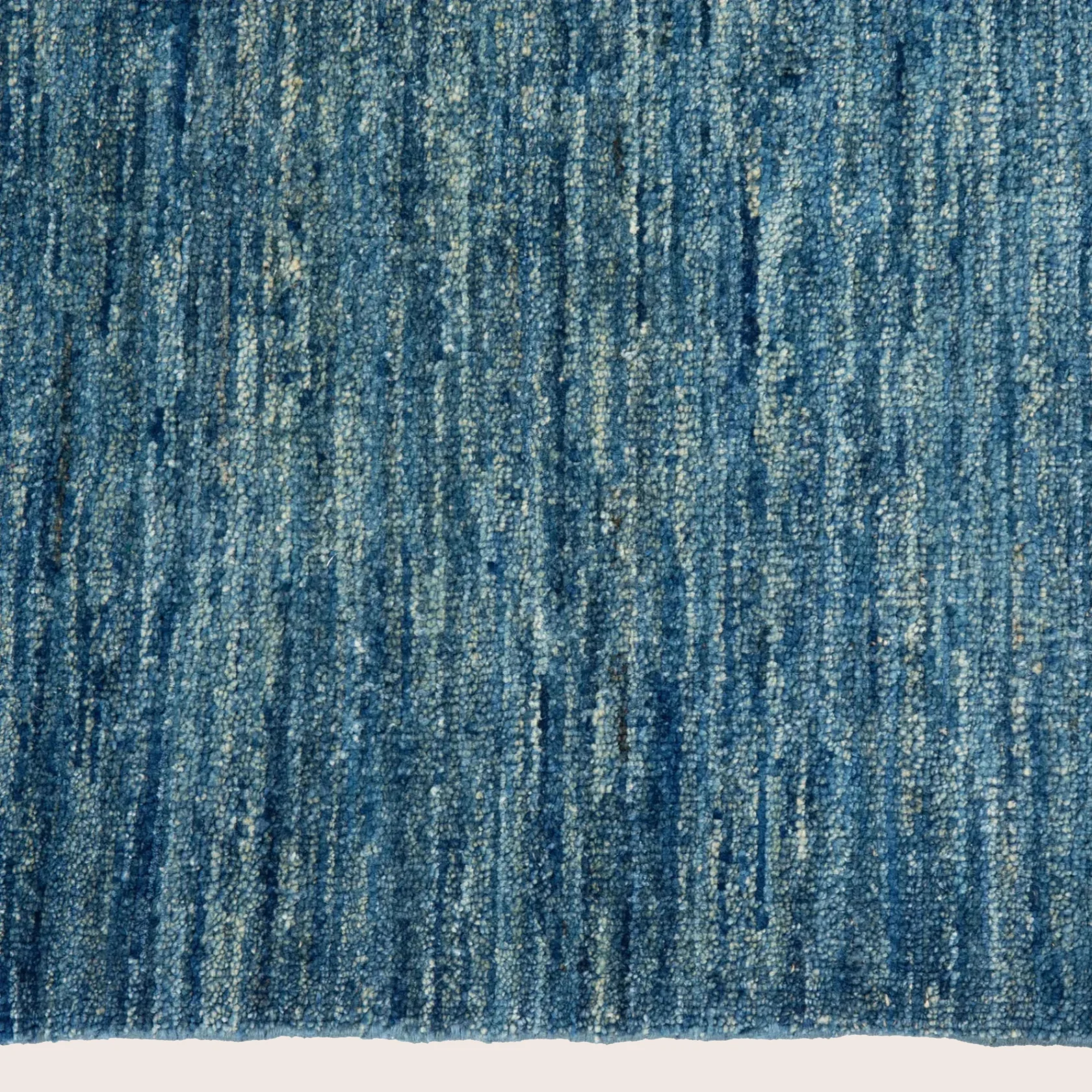 Blue Textured Pak Gabbeh Wool Rug - 4'1 x 6'7" - Image 5