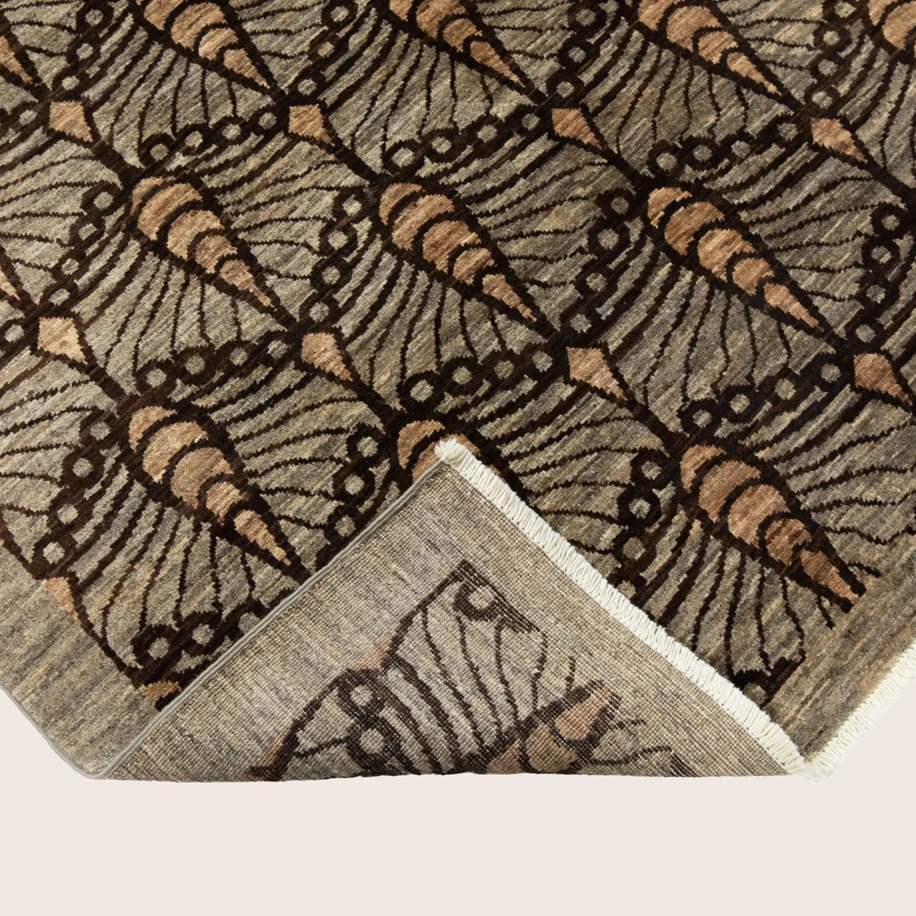 Brown Transitional Pak Natural Wool Rug - 5'3" x 7'9" - Image 5