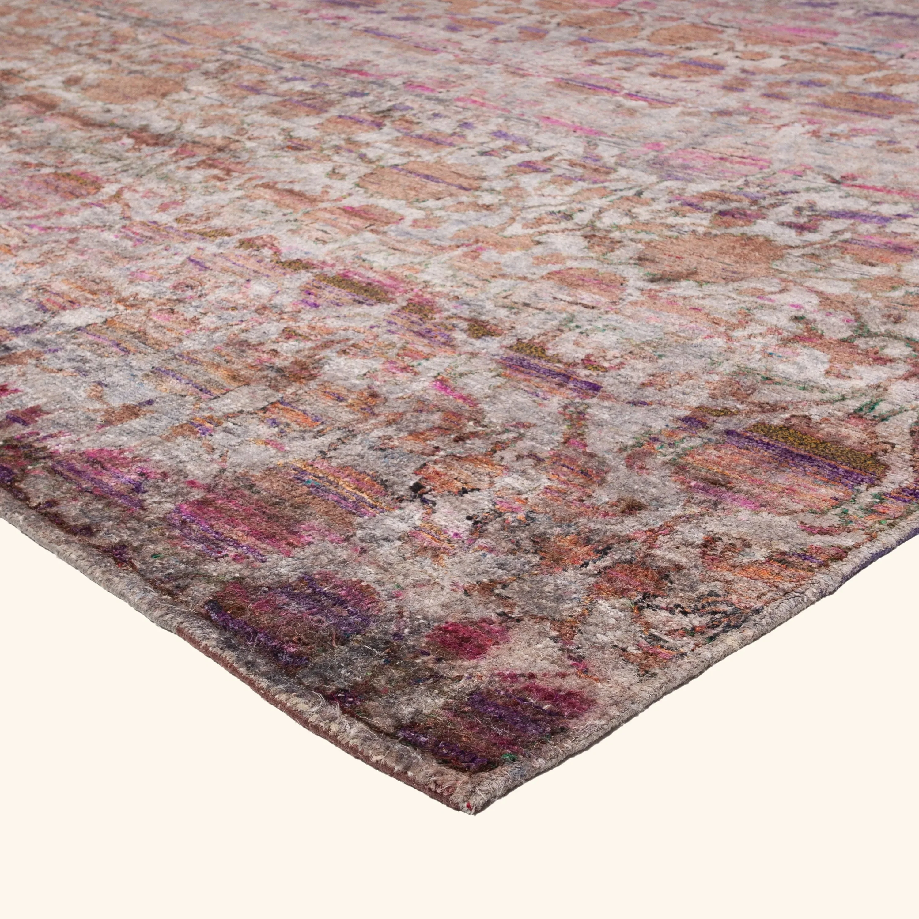 Purple Transitional Silk Linen Blend Rug - 16' x 16'4" - Image 8