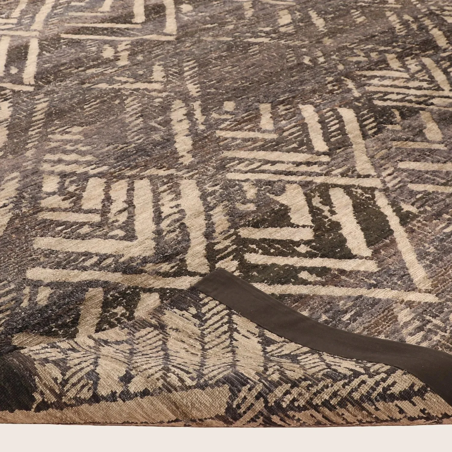Brown Nu Vibrant Transitional Tibetan Silk Rug - 10' x 14'2" - Image 3