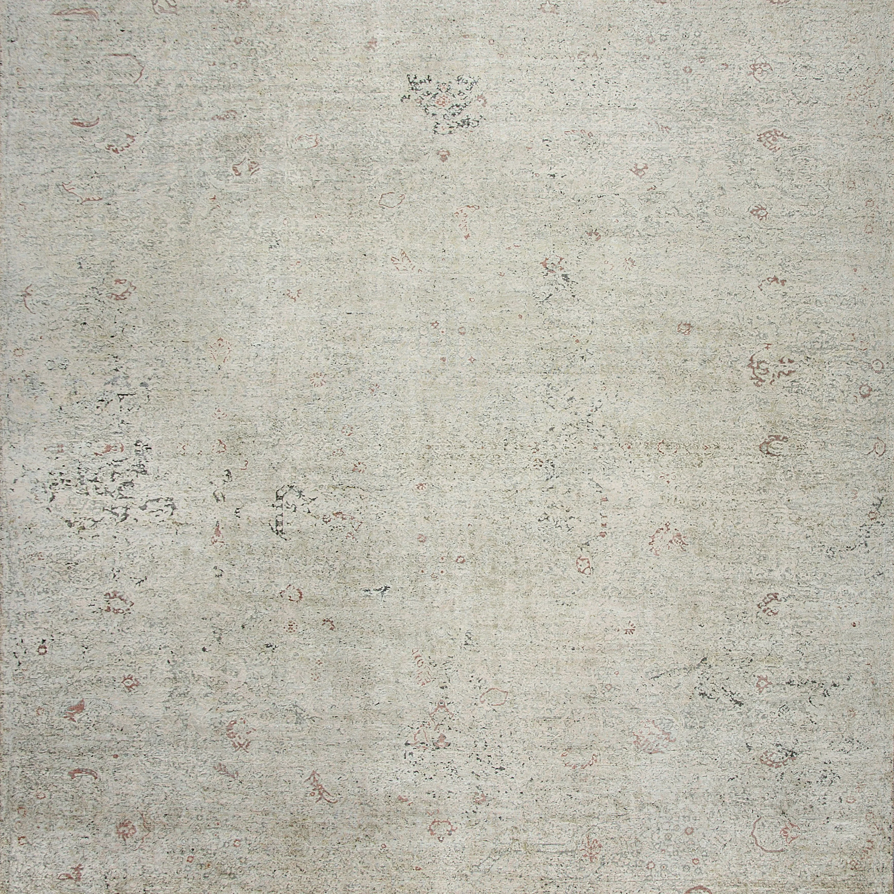 Ivory Transitional Silk Cotton Blend Rug - 9'1" x 12' - Image 2