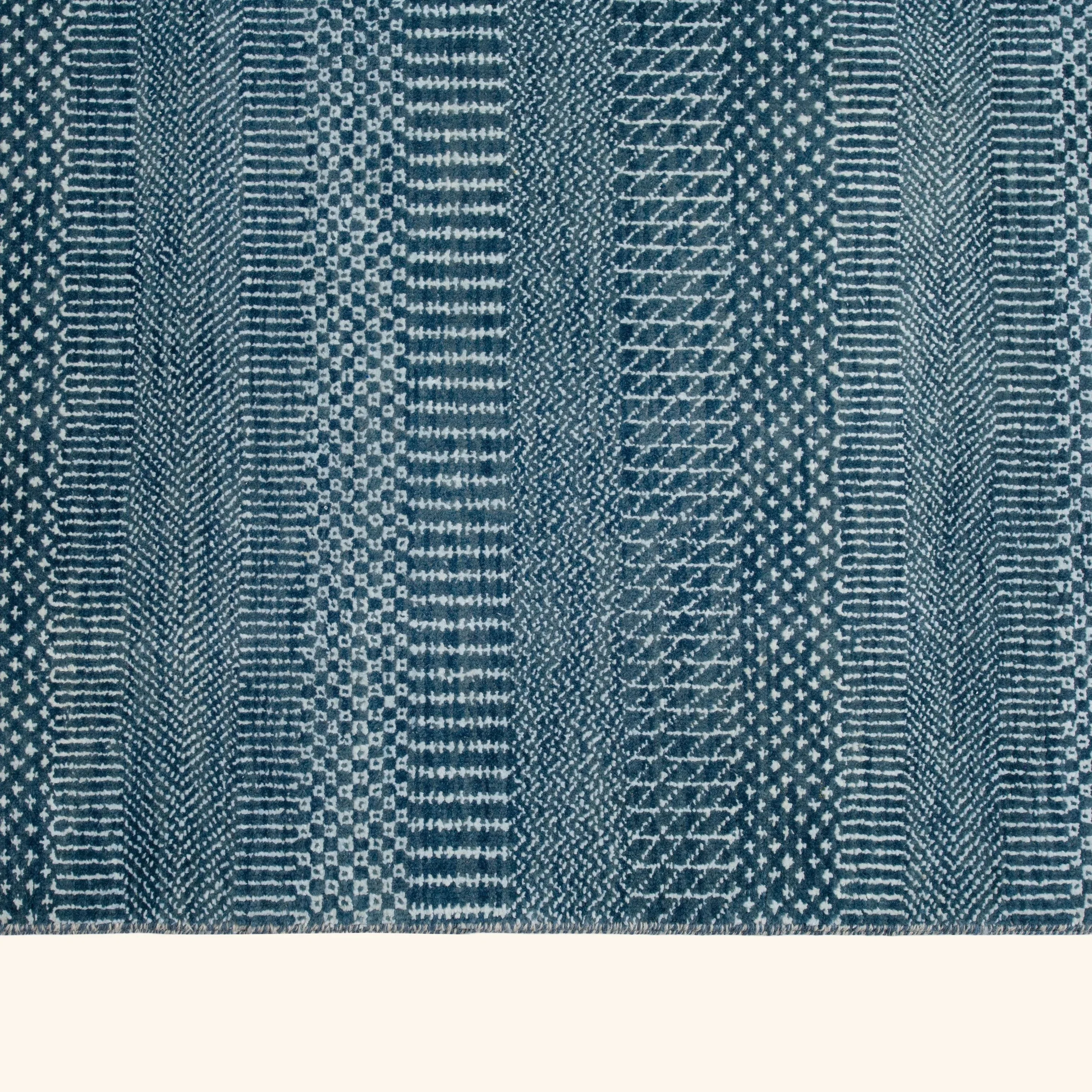 Navy Textured Wool Art Silk Blend Rug - 10' x 13'10" - Image 5