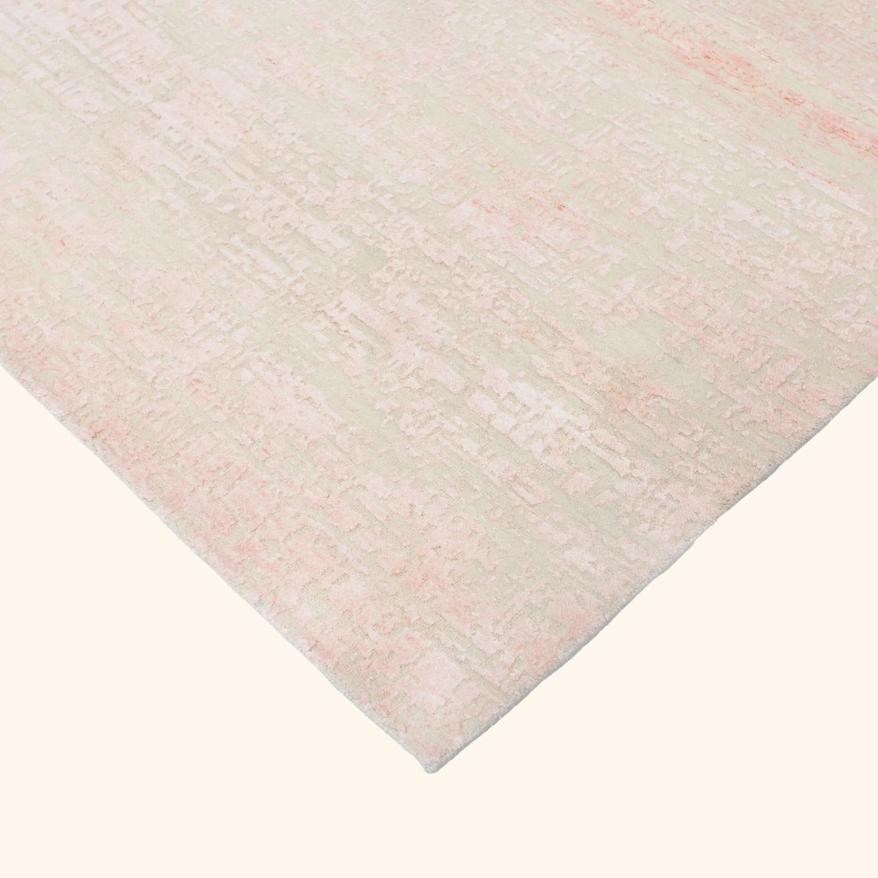 Blush Contemporary Wool Art Silk Blend Rug - 4' x 6' - Image 3