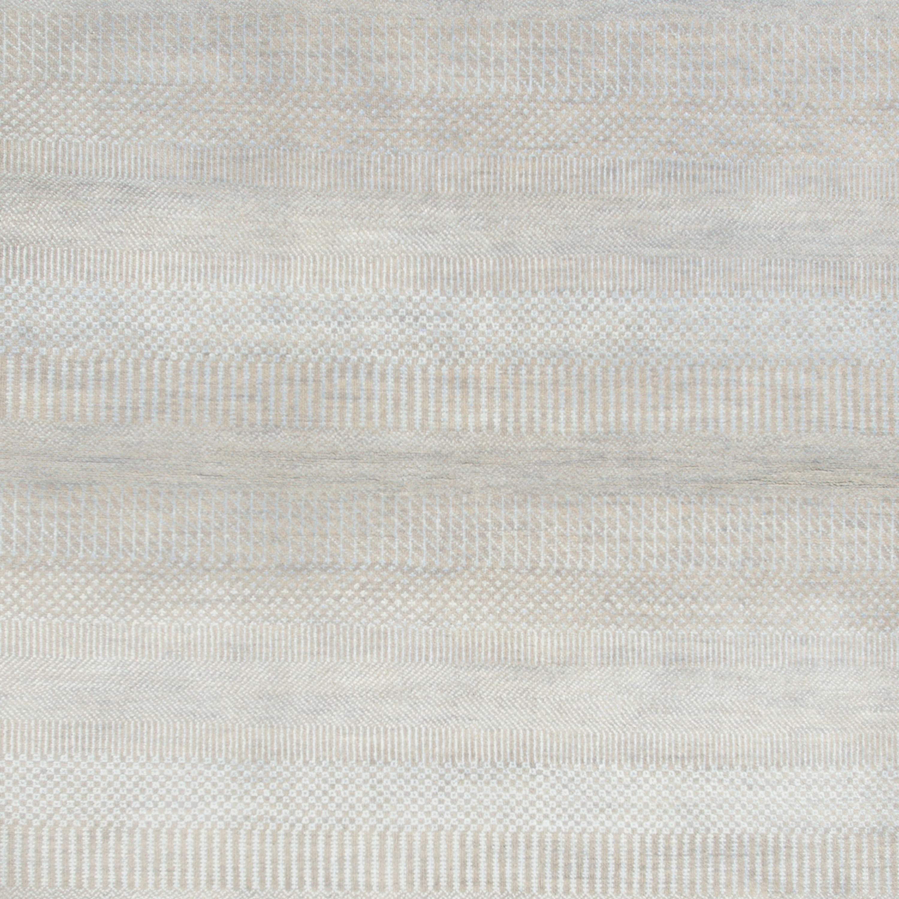 Grey Transitional Wool Art Silk Blend Rug - 4' x 6'1" - Image 2