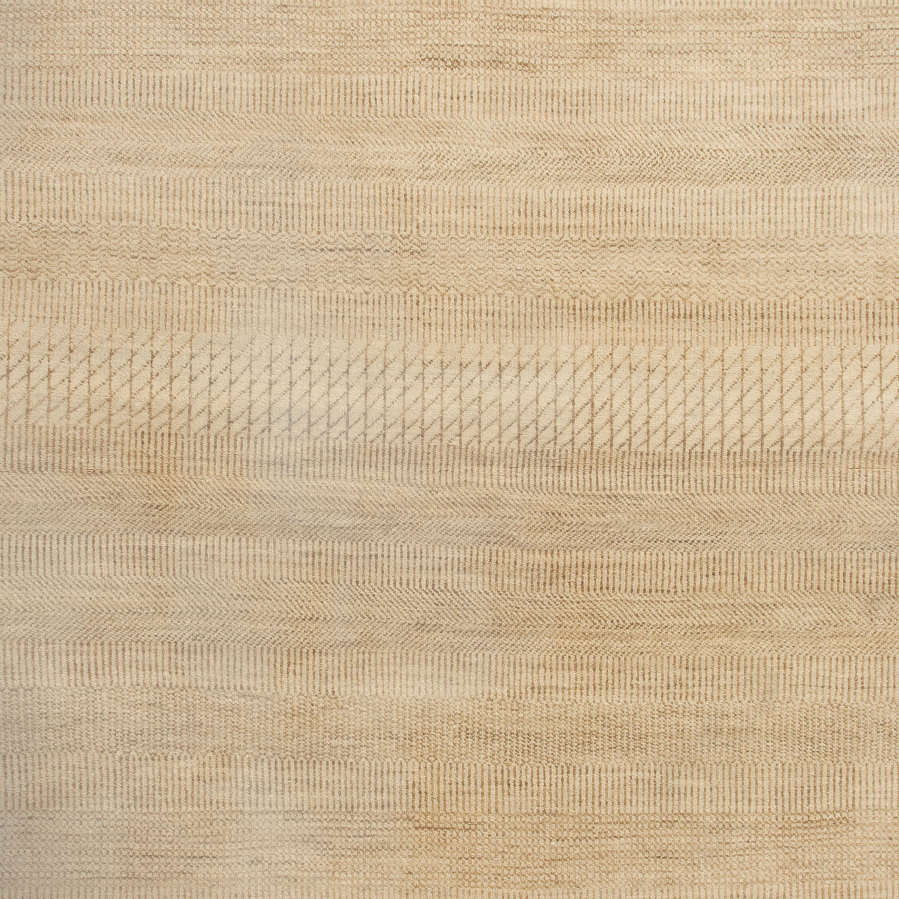 Natural Transitional Wool Art Silk Blend Rug - 4'1" x 6'3" - Image 2