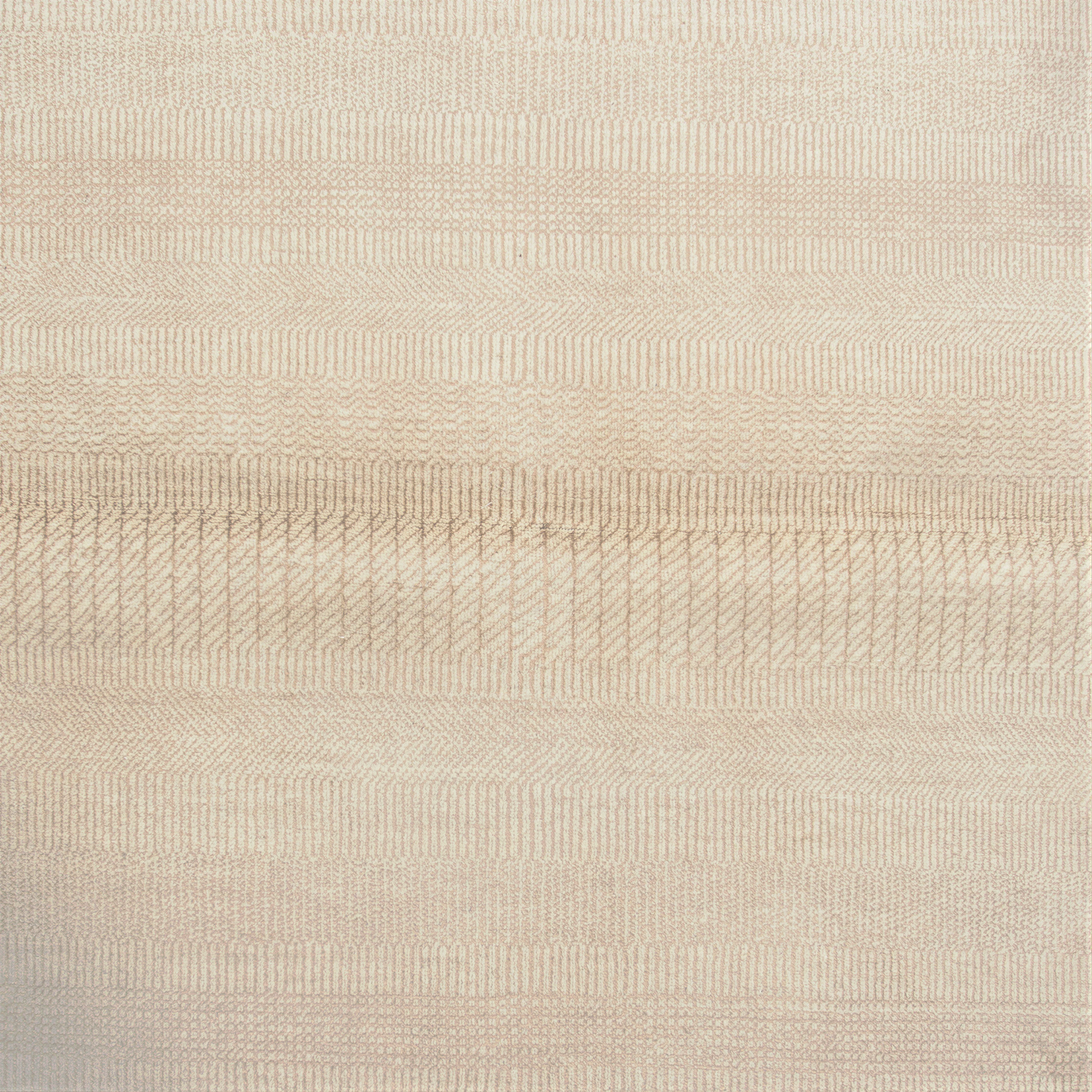 Beige Transitional Wool Art Silk Blend Rug - 4'2" x 6'1" - Image 2