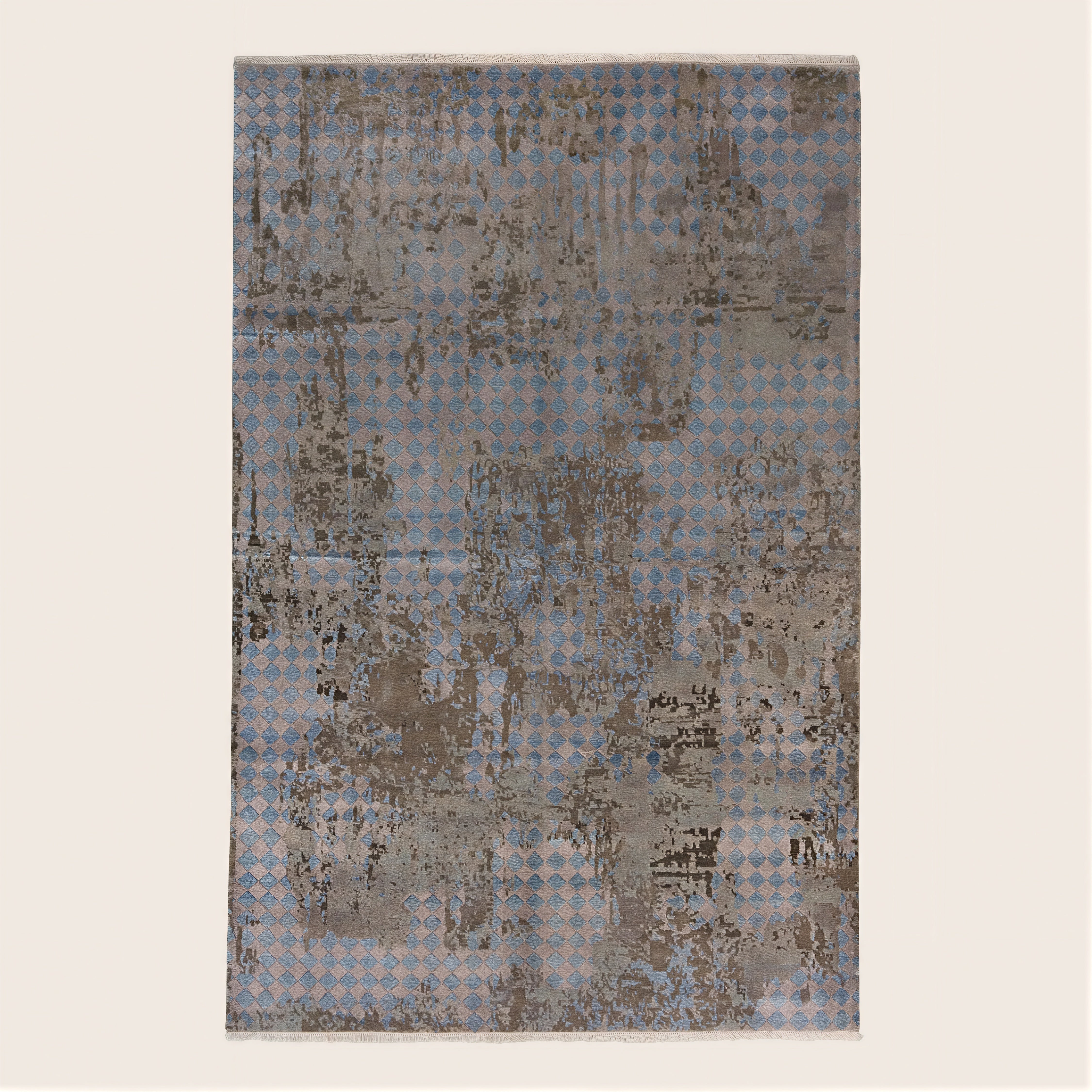 Grey Transitional Wool Art Silk Blend Rug - 6'1" x 9'3"