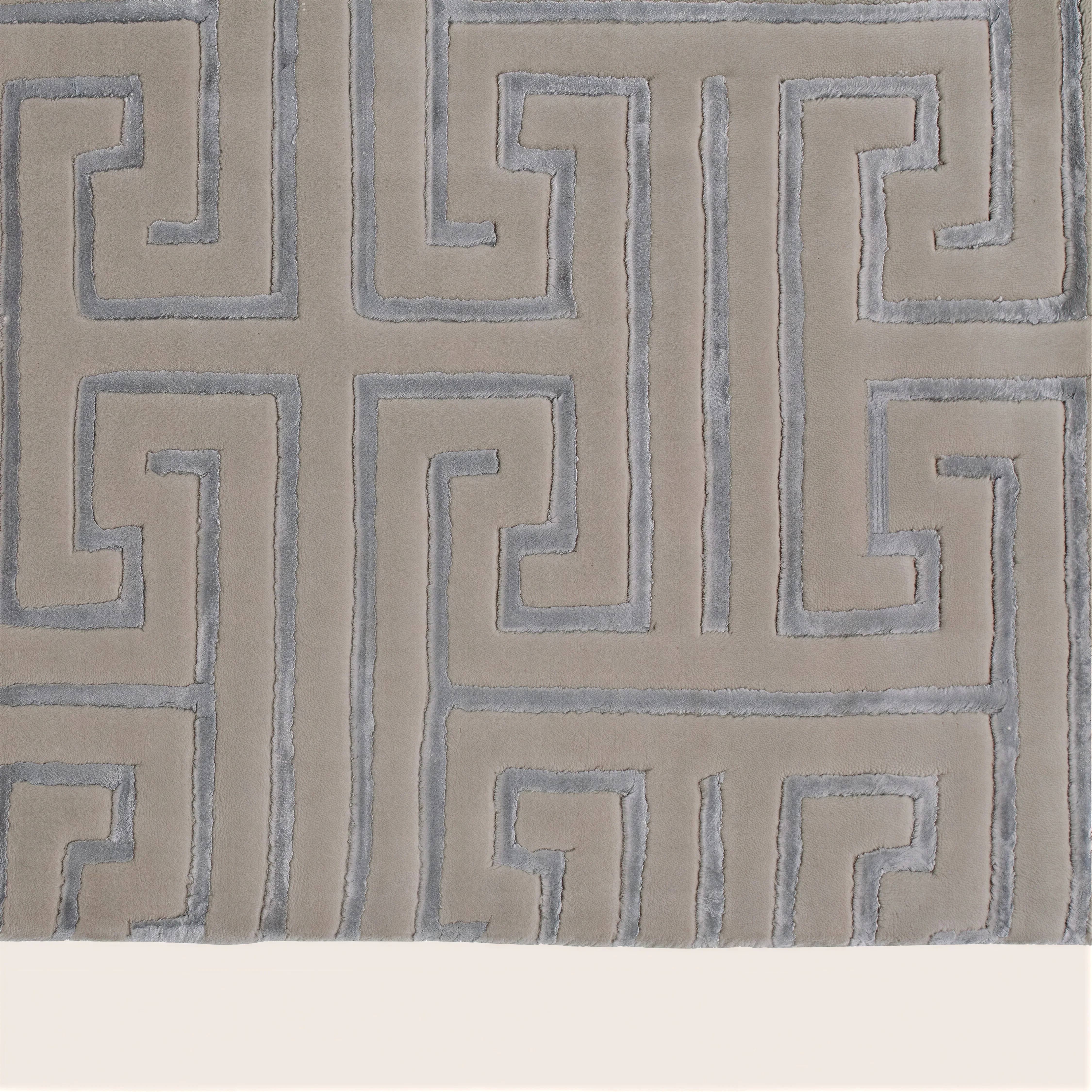 Grey Transitional Wool Art Silk Blend Rug - 7'10" x 10'4" - Image 5