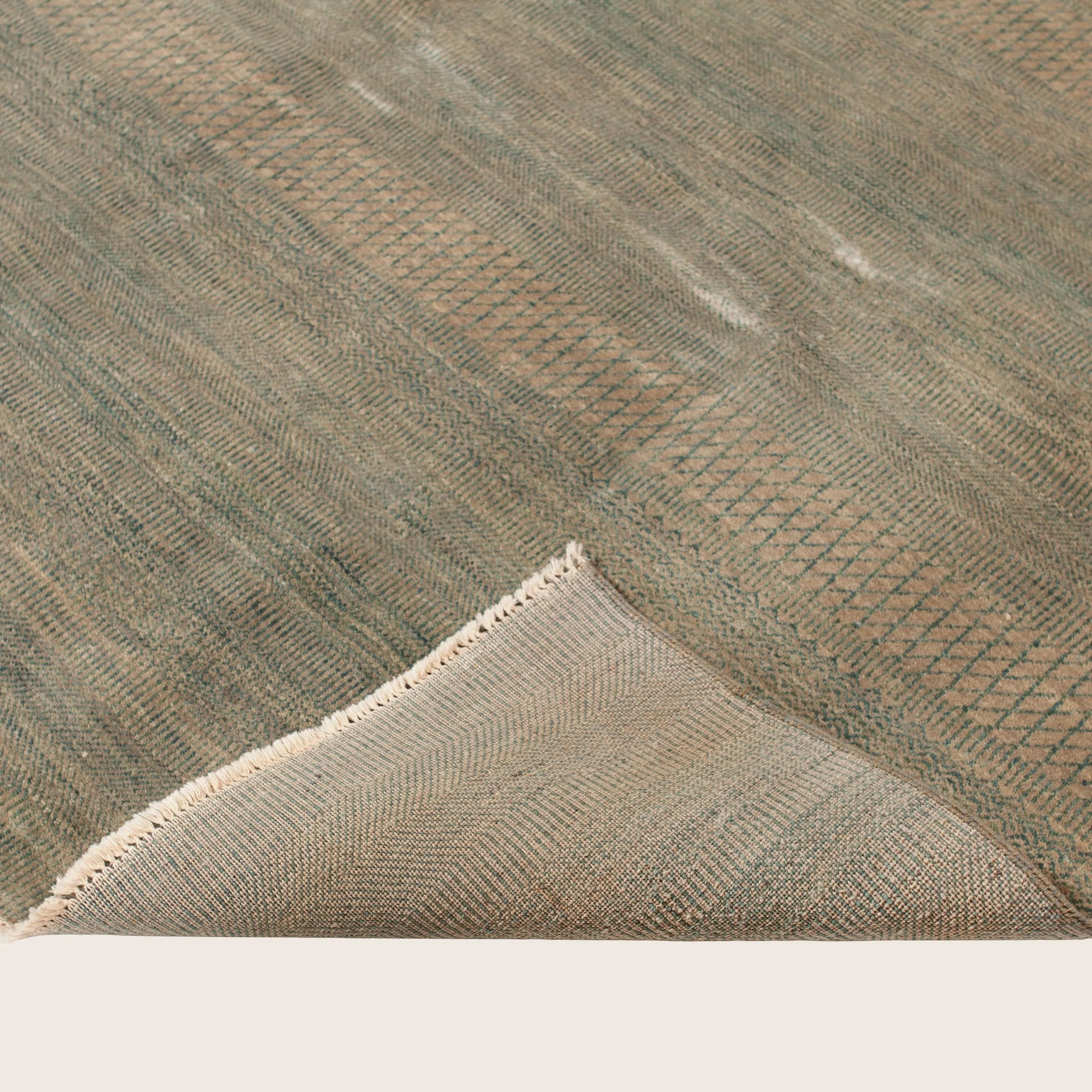 Natural Transitional Wool Art Silk Blend Rug - 7'10" x 9'10" - Image 4