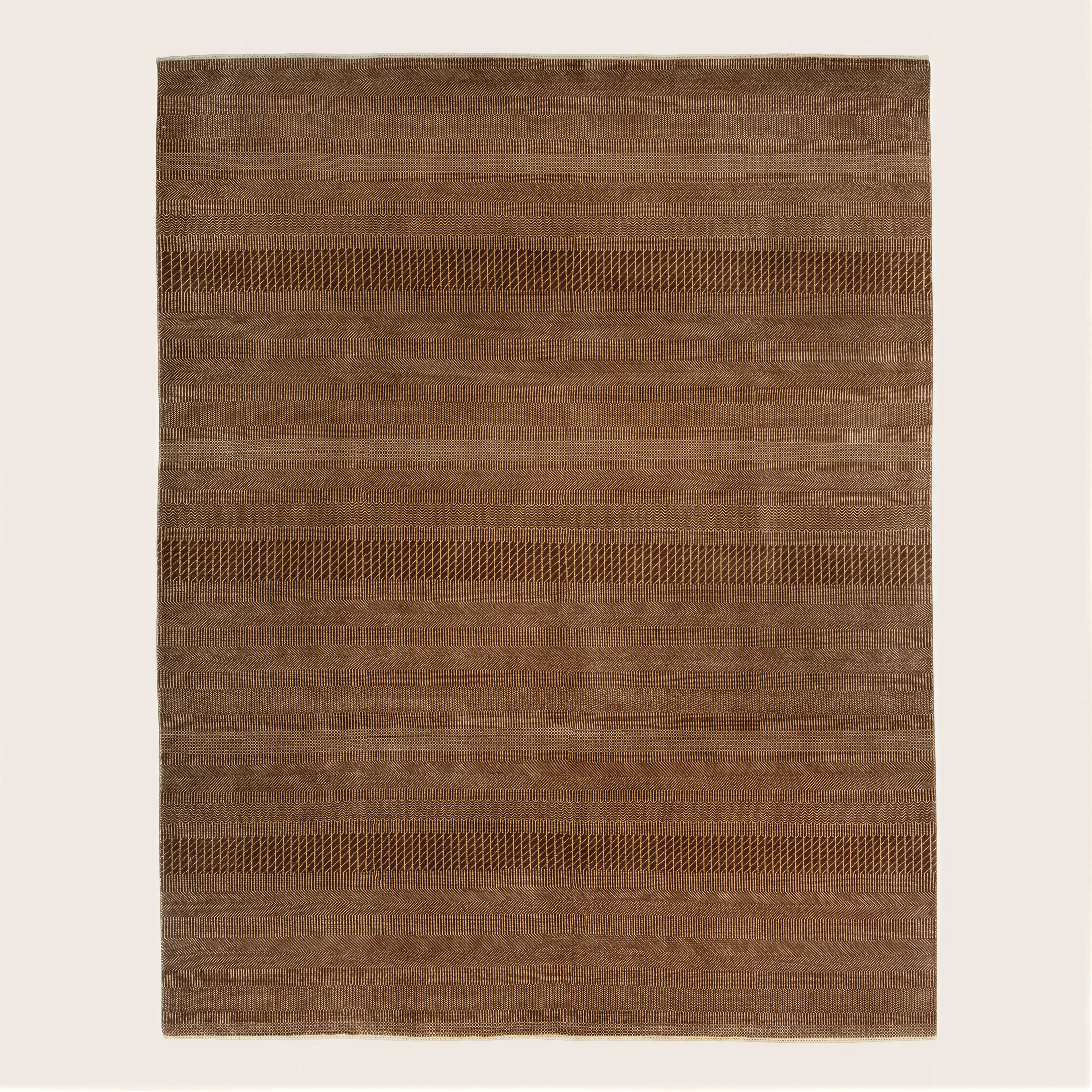 Brown Transitional Wool Art Silk Blend Rug - 8' x 10'