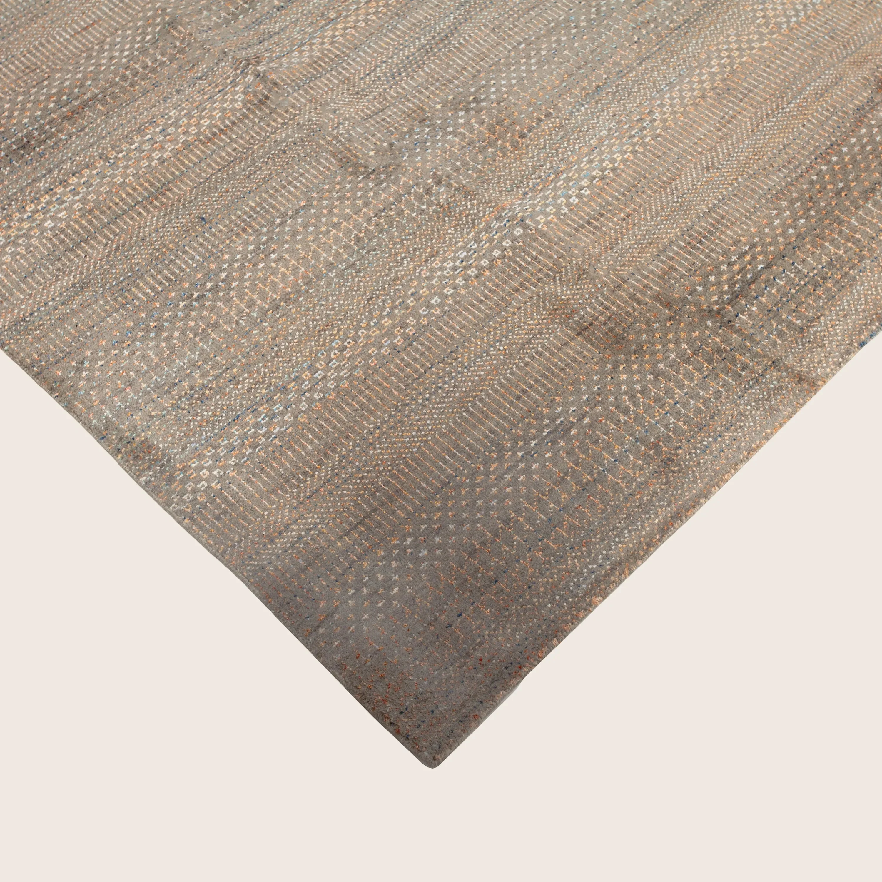 Brown Transitional Wool Art Silk Blend Rug - 8' x 10'1" - Image 3