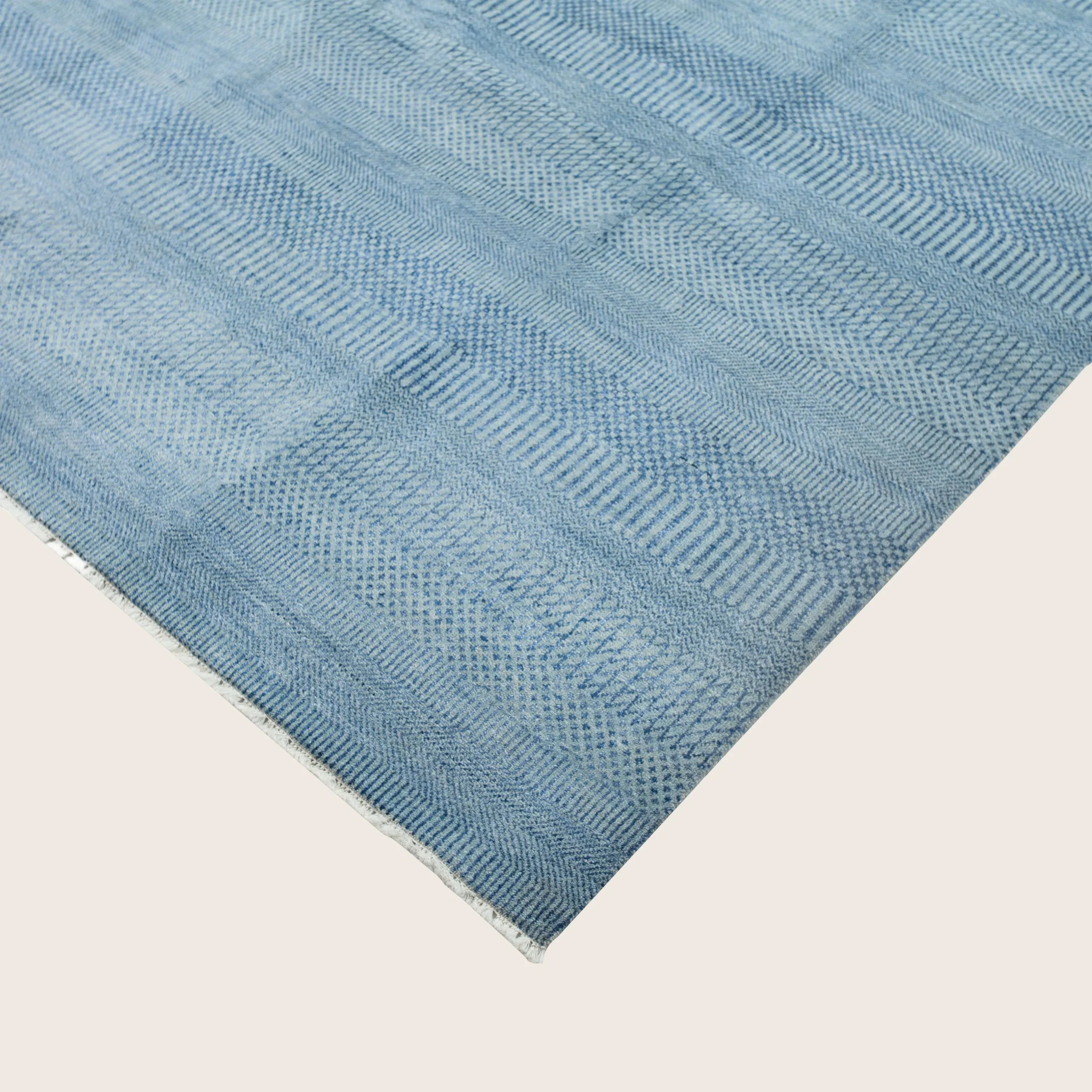 Blue Transitional Wool Art Silk Blend Rug - 8'1" x 10'4" - Image 3