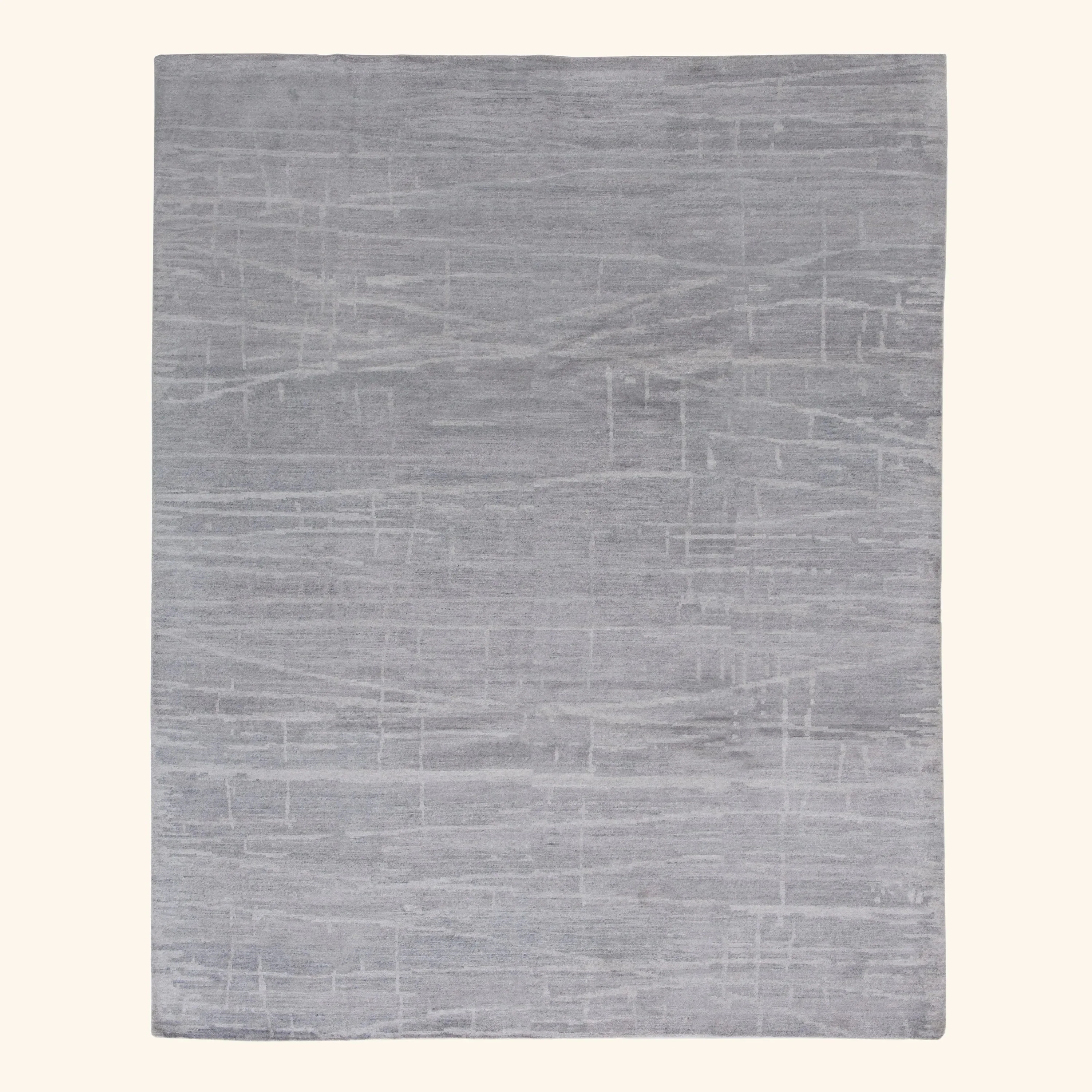 Grey Textured Art Silk Rug - 8'3" x 10'2"