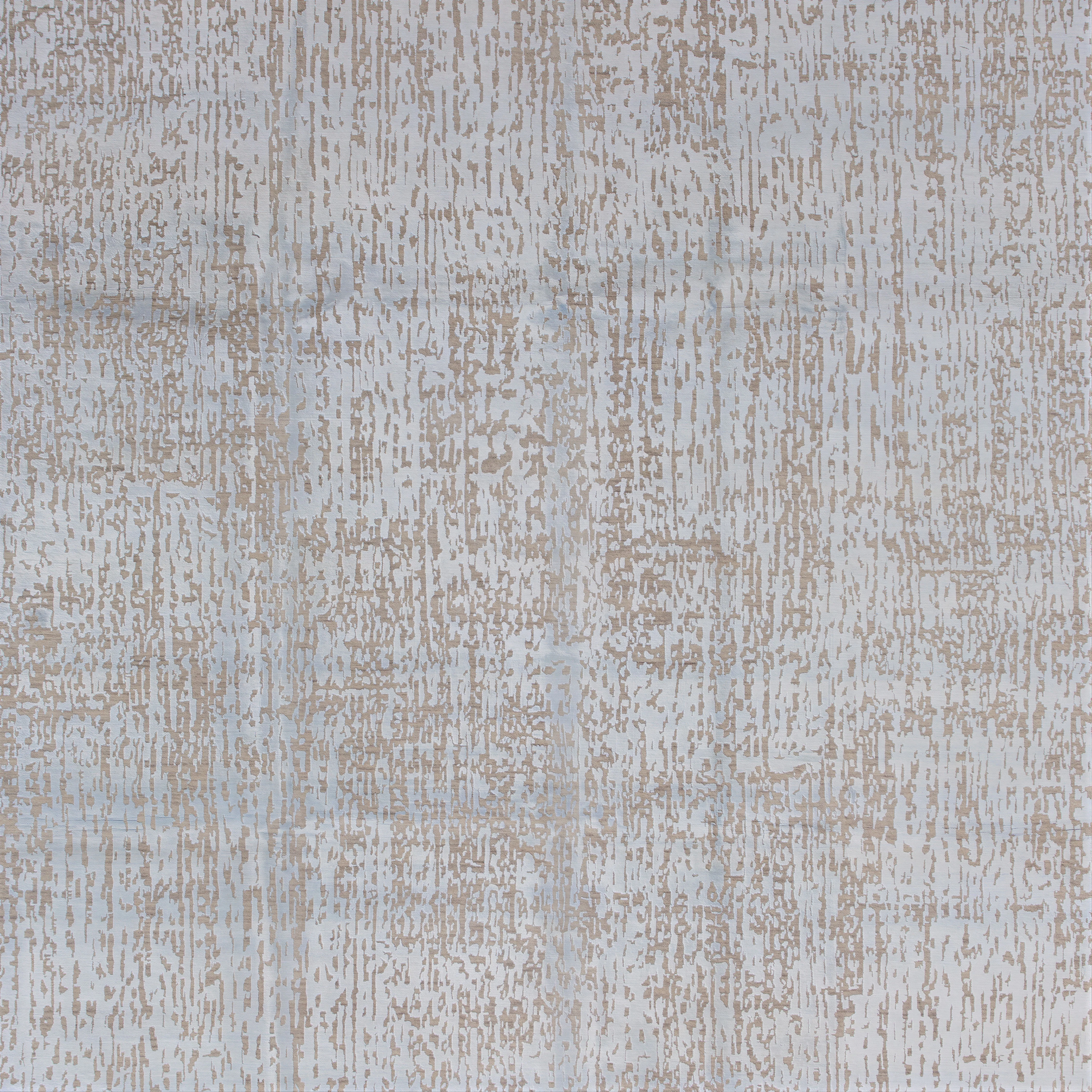 Light Blue Contemporary Wool Art Silk Blend Rug - 9' x 11'10" - Image 2