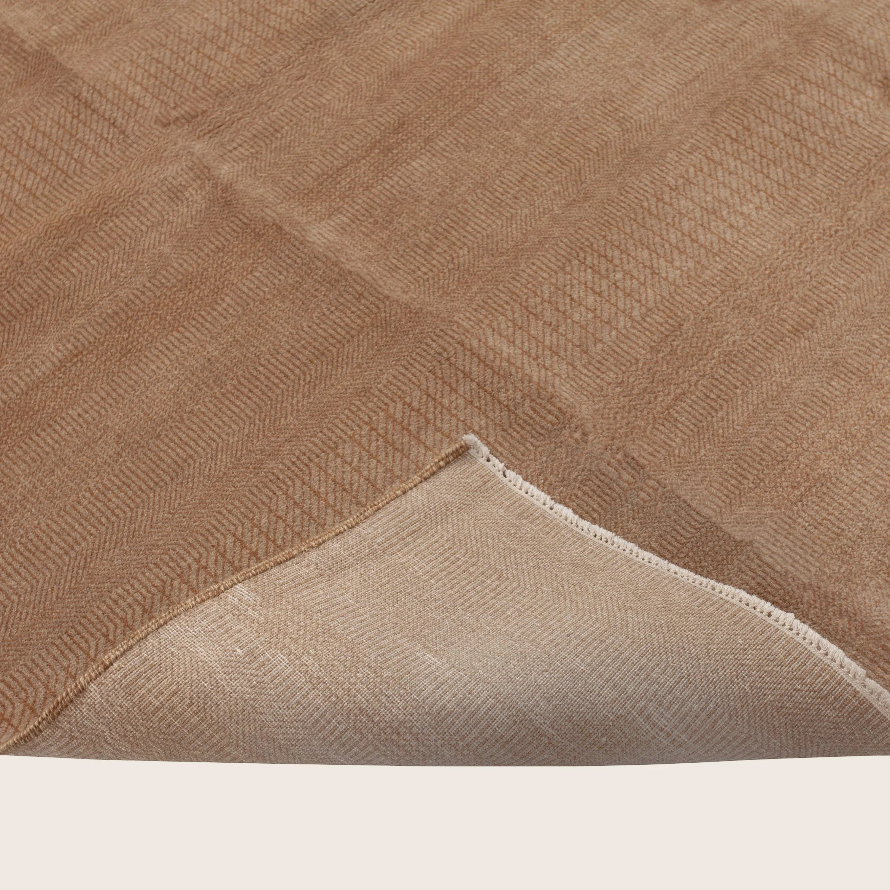Brown Textured Wool Art Silk Blend Rug - 9'1" x 11'10" - Image 4