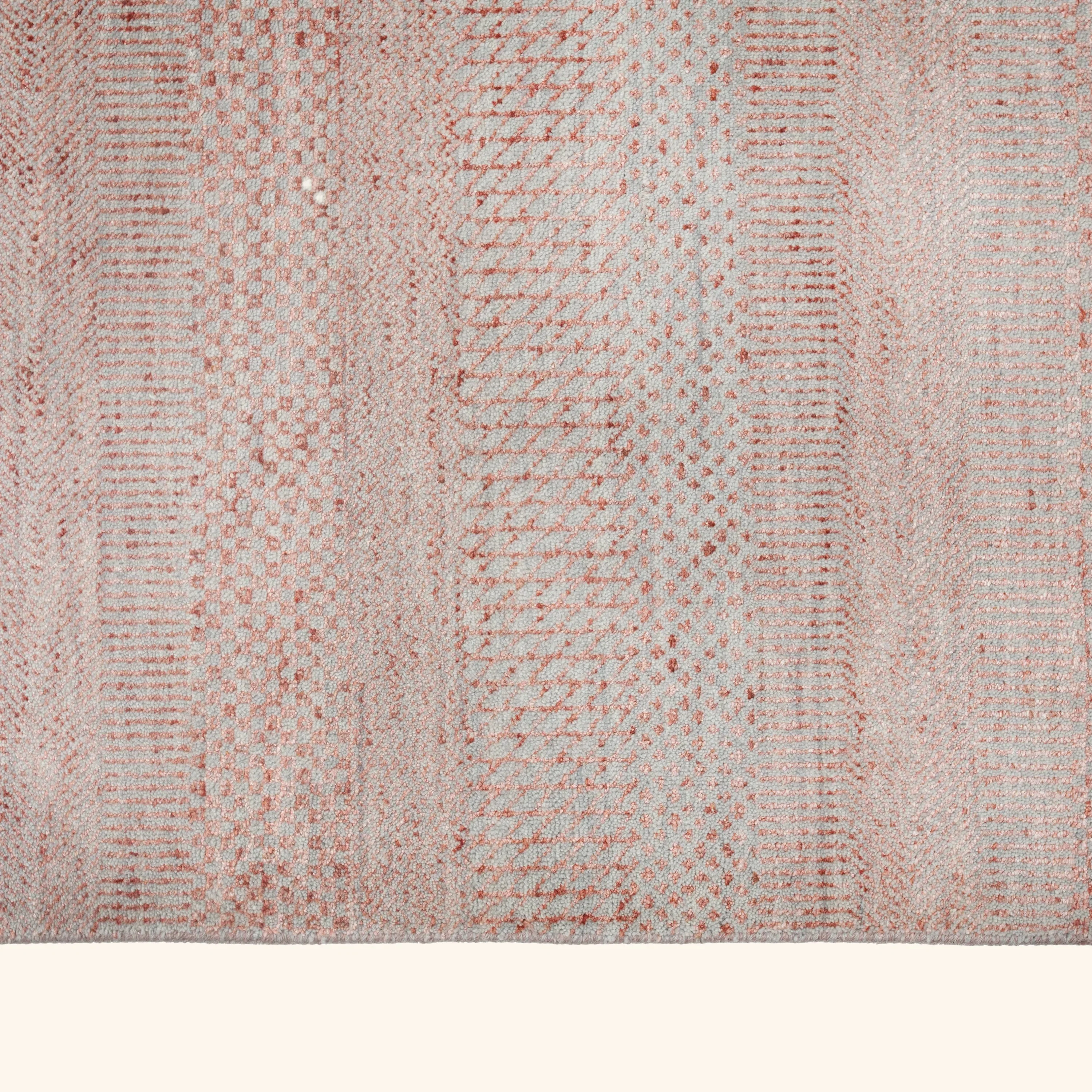 Light Pink Textured Wool Art Silk Blend Rug - 9'1" x 12'1" - Image 5