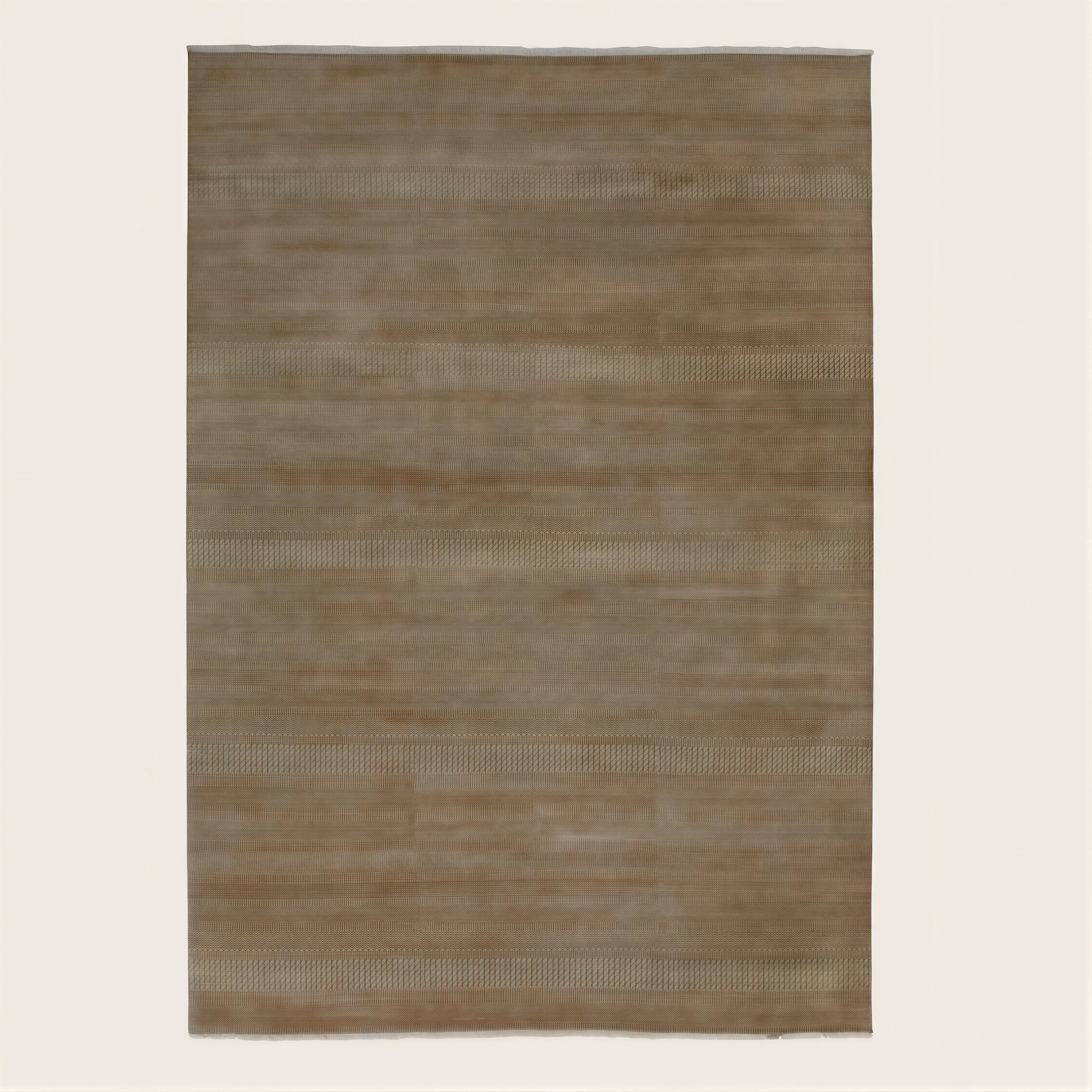 Brown Solid Wool Art Silk Blend Rug - 9'10" x 14'1"