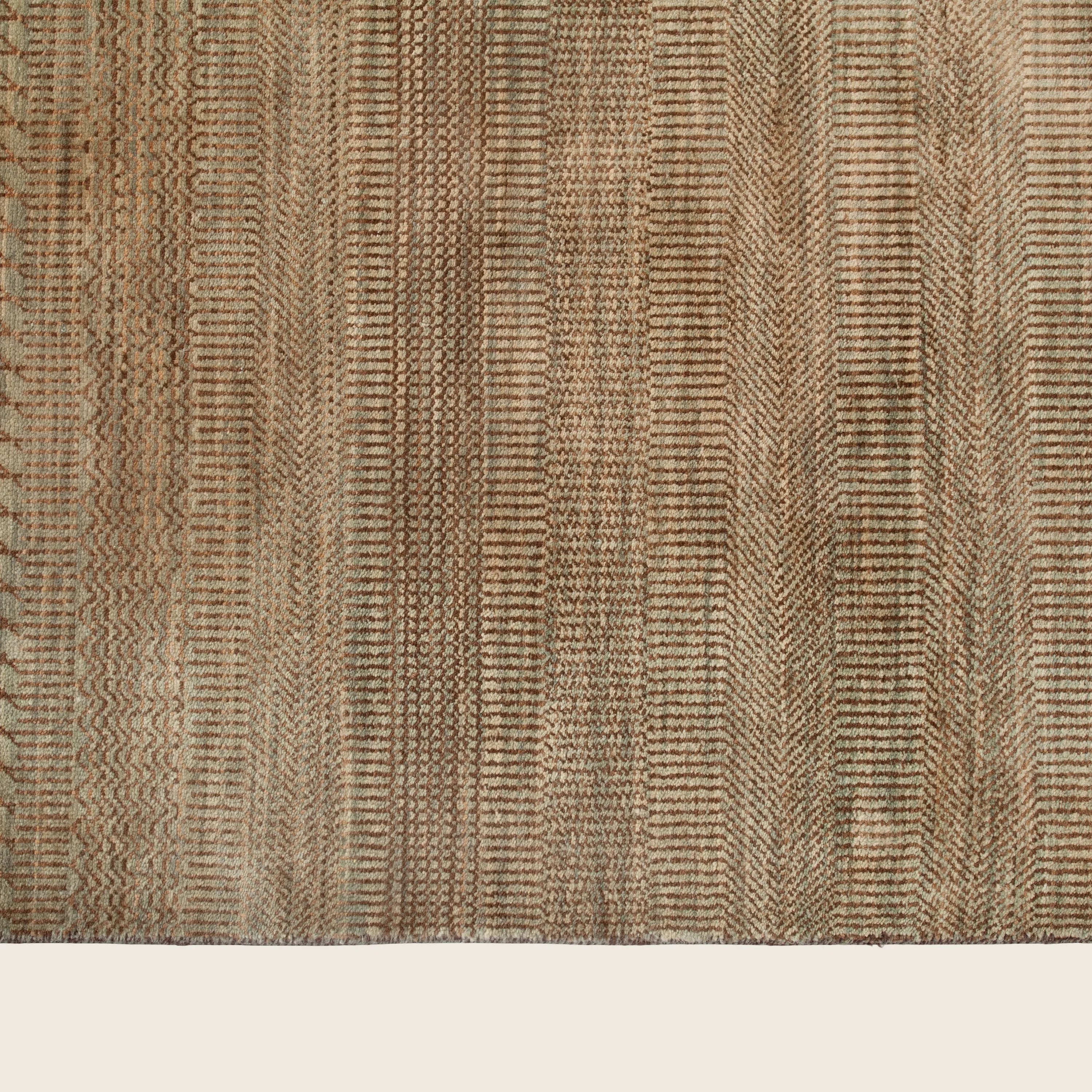 Brown Solid Wool Art Silk Blend Rug - 9'10" x 14'1" - Image 5